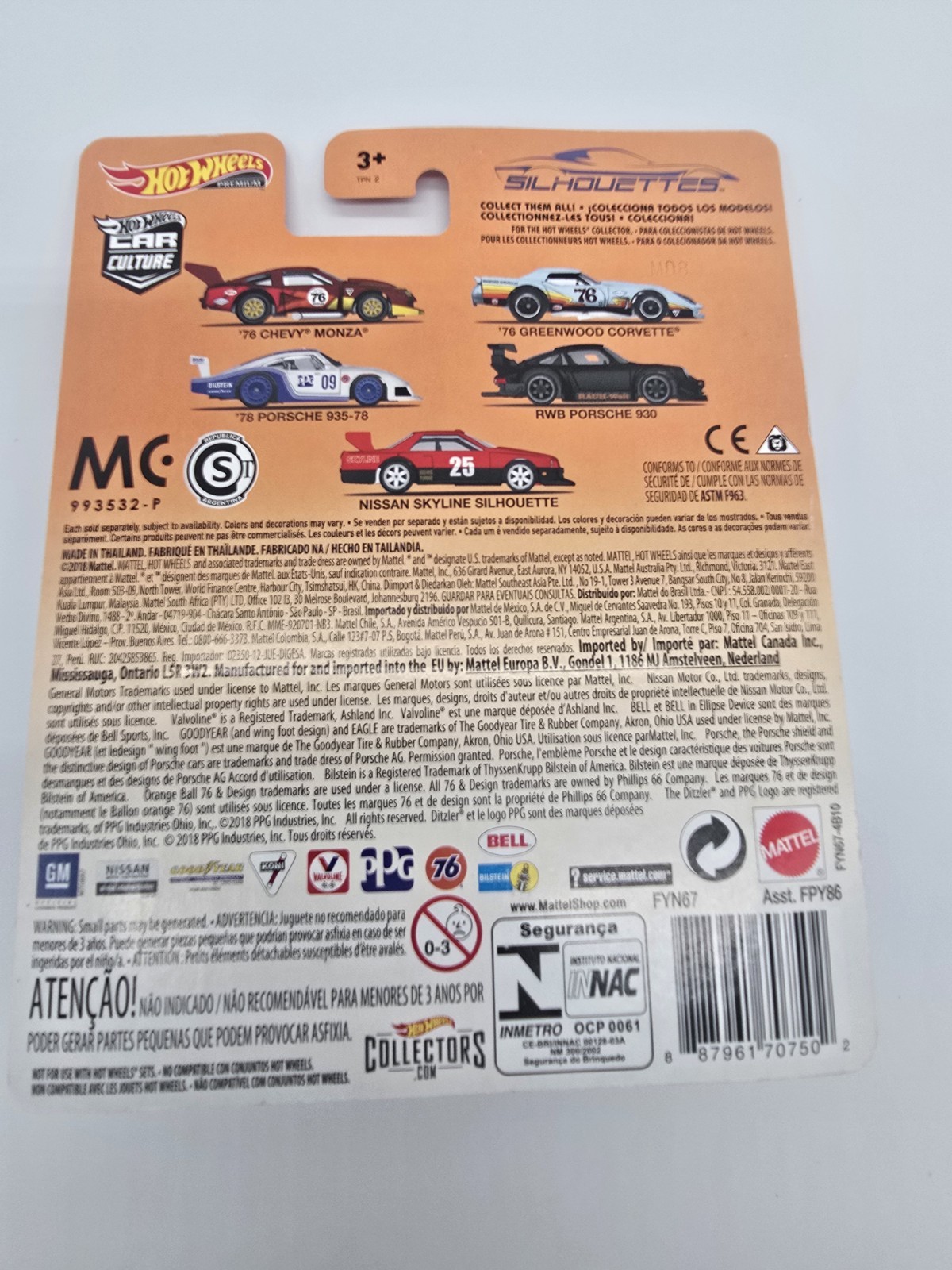 Hot Wheels Premium Silhouettes Car Culture ’78 Porsche 935-78