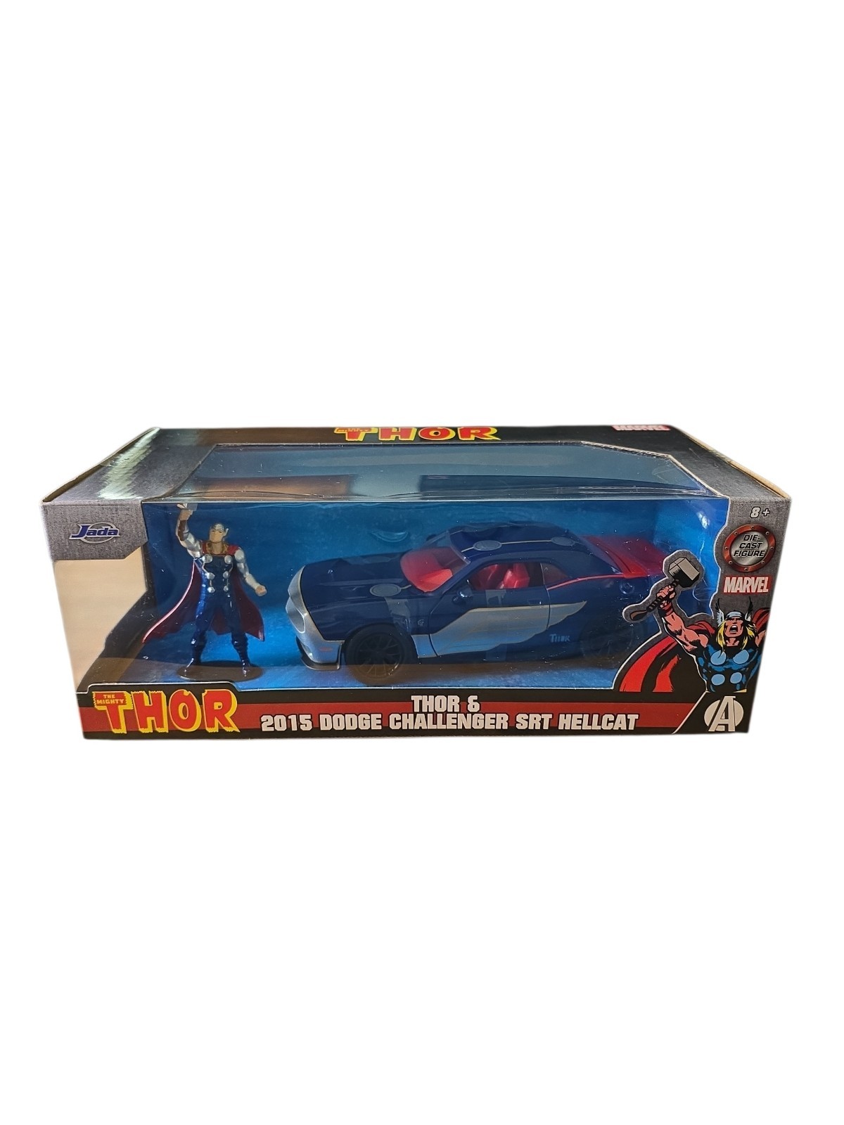 2022 Jada Marvel’s Thor & 2015 Blue Dodge Challenger SRT Hellcat 32186 Diecast