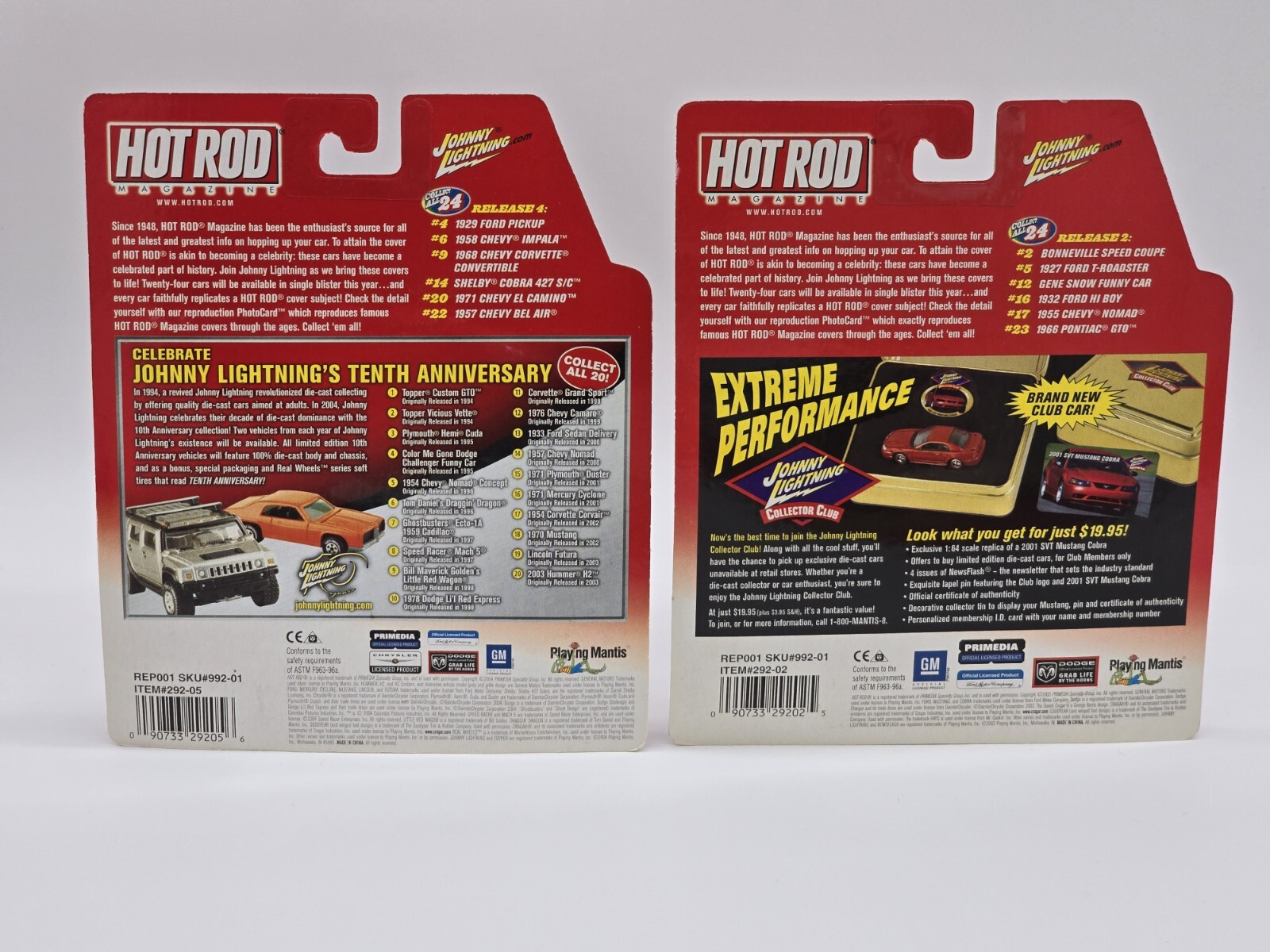 Johnny Lightning – Hot Rod Series – 2 Car Lot – Chevy Corvette & Funny Car