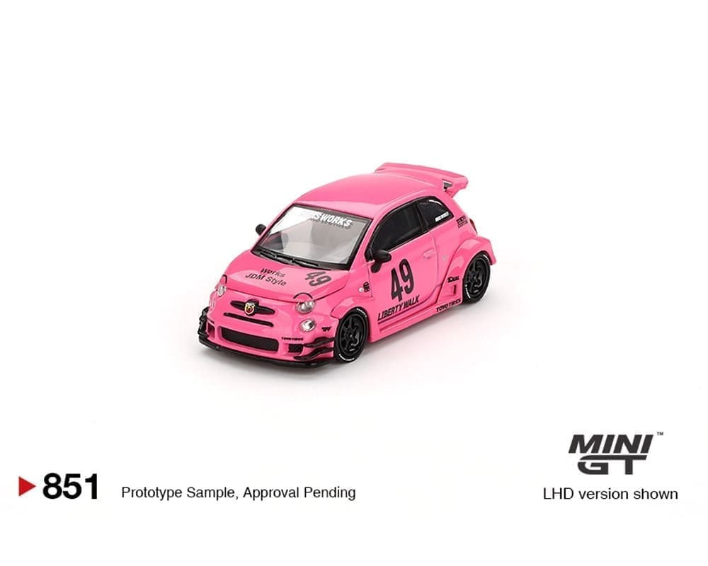 MINI GT #851 – PINK – LIBERTY WALK x ABAS WORKS ABARTH 595 – USA EXCLUSIVE