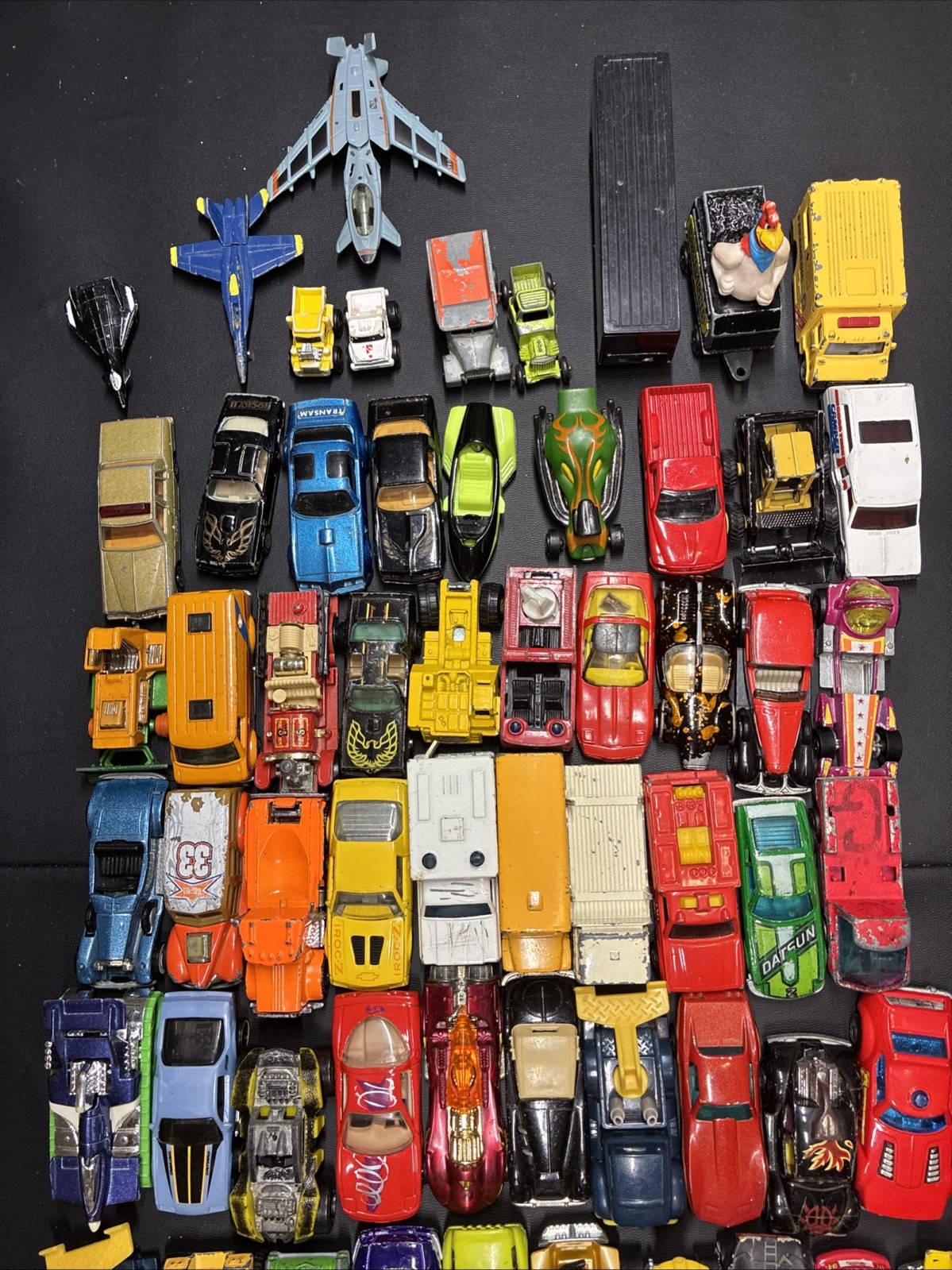 89 LOT DIECAST Metal Cars Trucks Loose Hot Wheels Matchbox Bulk Varied 80s 70s