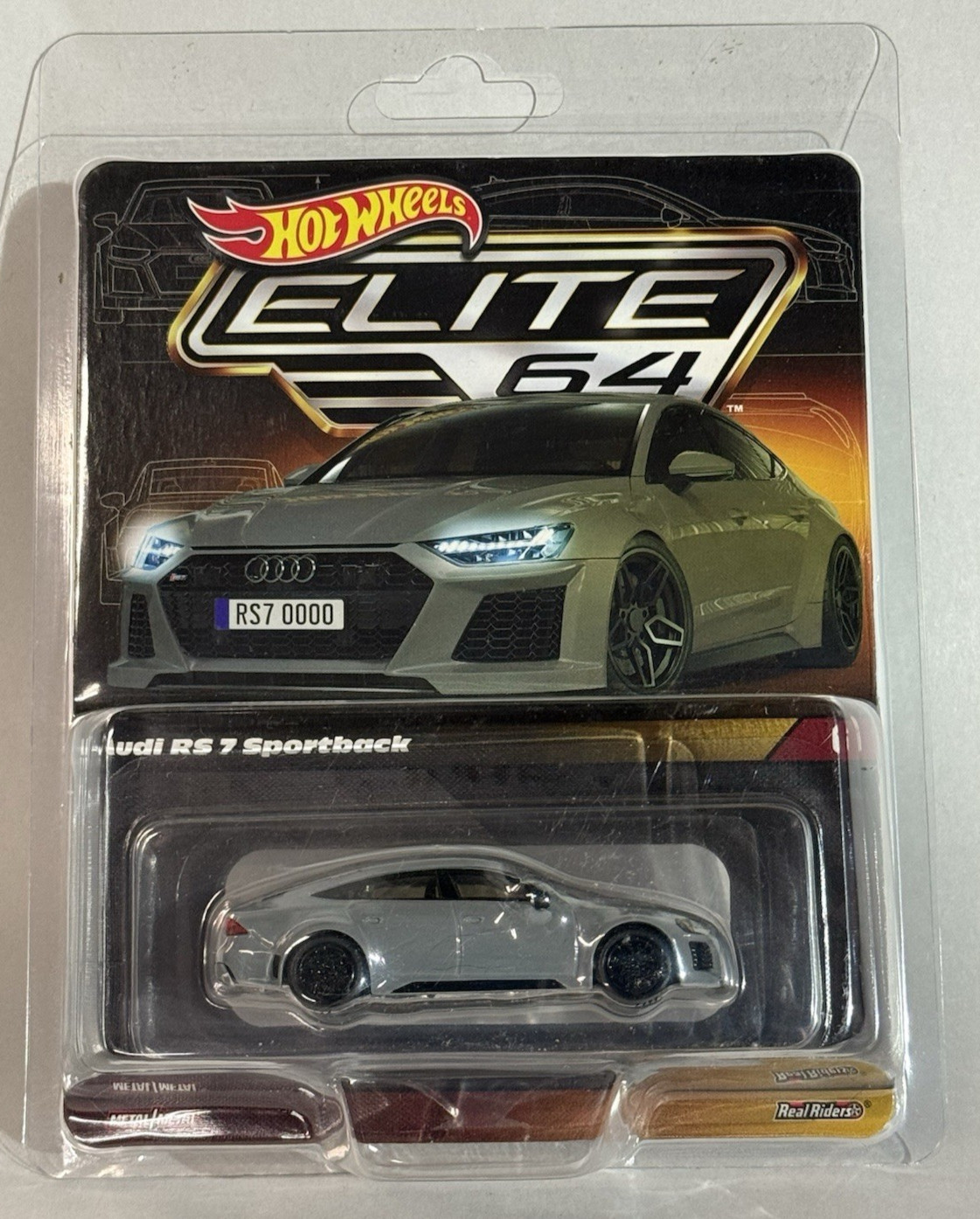 Hot Wheels Elite 64 ’21 AUDI RS 7 Sportback Gray 1:64 Diecast Real Rider HGW11