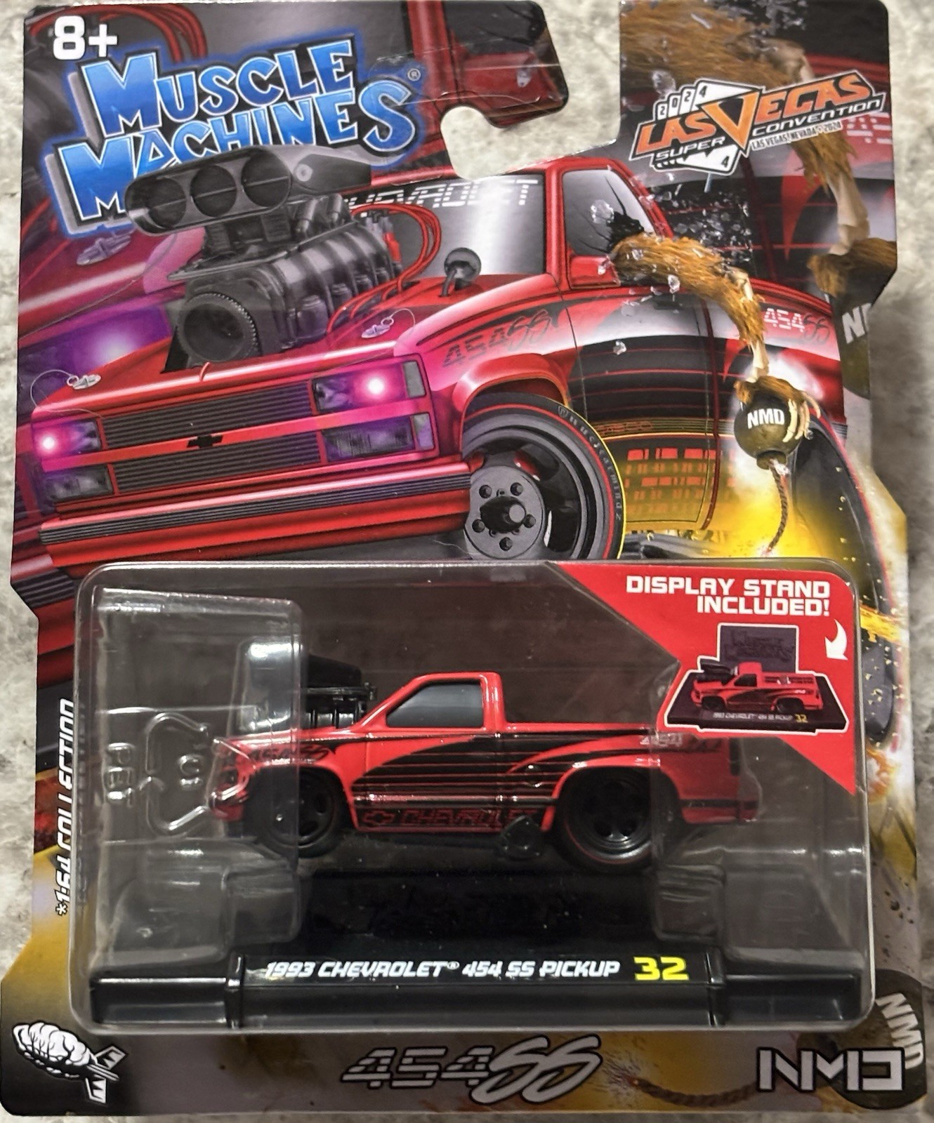 1993 Chevrolet 454 SS Pickup Truck Red 1/64 Las Vegas Convention Muscle Machines