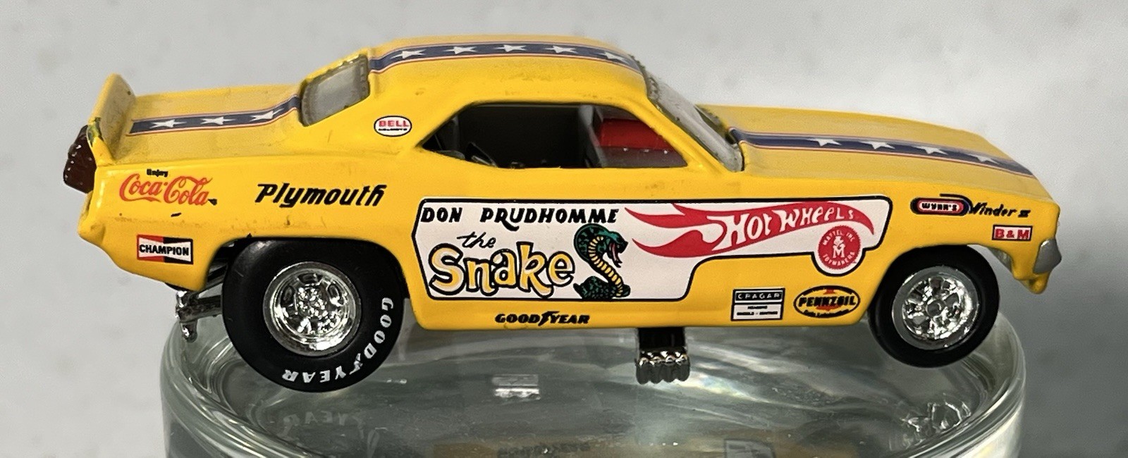 1:64 Hot Wheels LE Don The Snake Prudhomme Plymouth Barracuda Funny Car Yellow