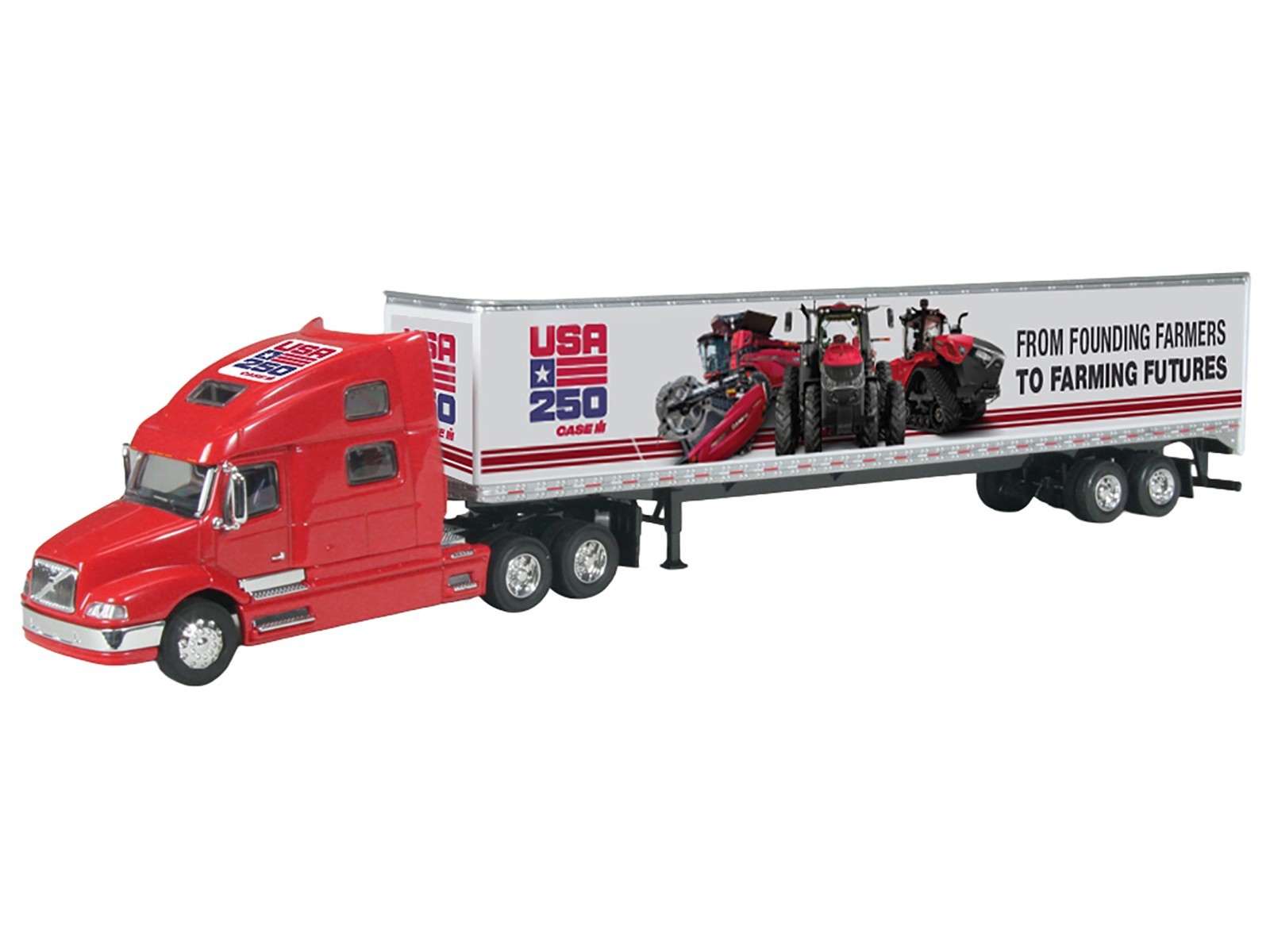 VOLVO 770 SLEEPER W/TRAILER “USA 250 YEARS” RED 1/64 DIECAST BY SPECCAST ZJD1962
