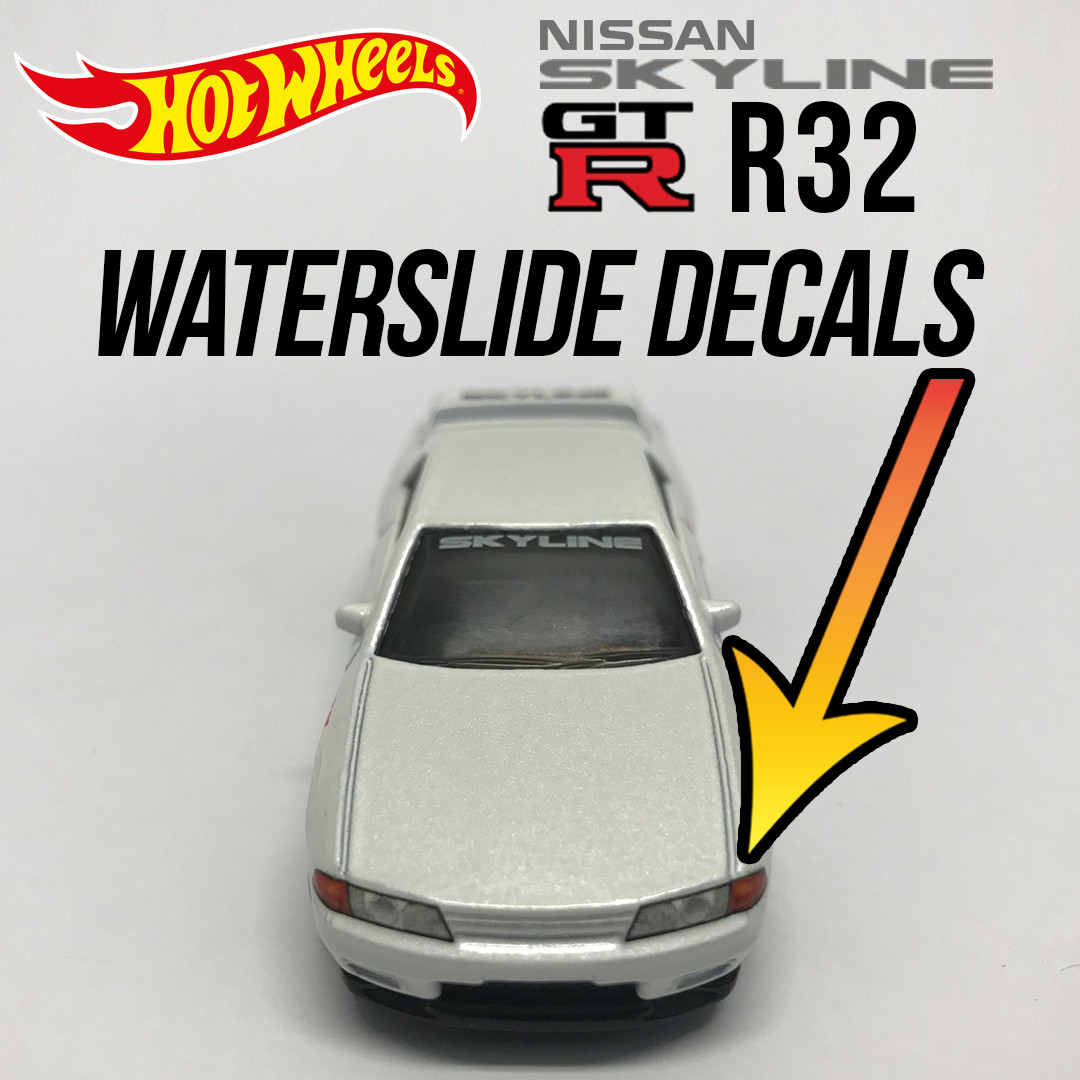1/64 NISSAN SKYLINE GTR R32 Custom Scale WaterSlide Decals Headlight Hot Wheelz