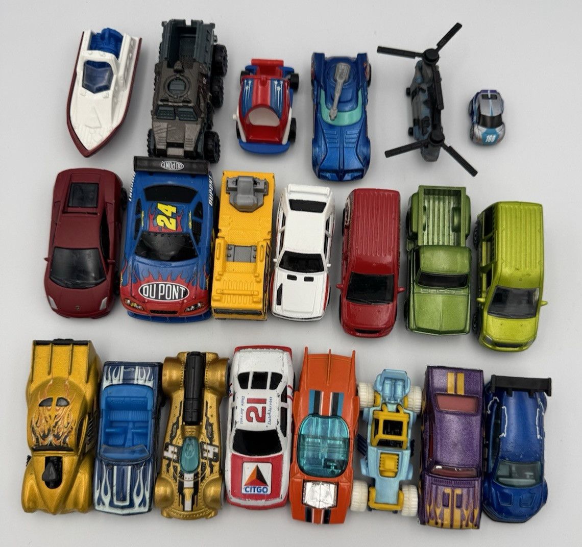 Hot Wheels Matchbox Diecast Car Lot 21pc NASCAR Lamborghini Audi VW Vintage