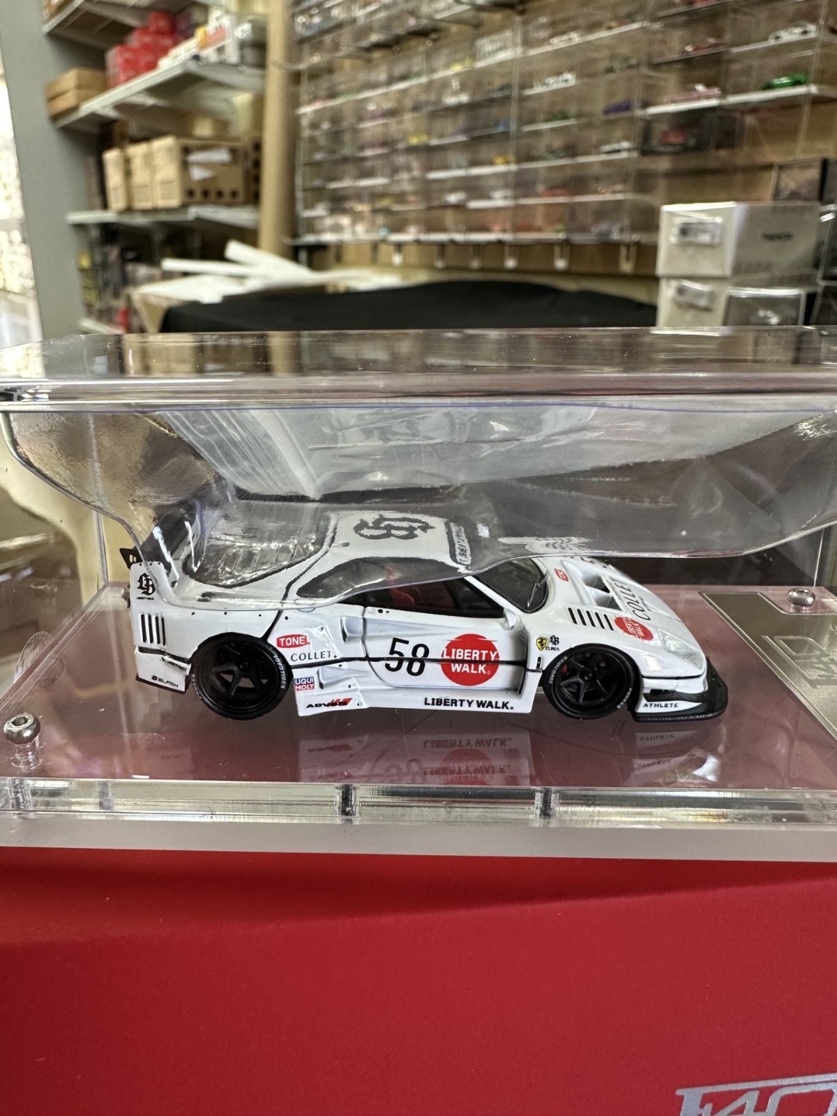 FERRARI F40 #58 LBWK LIBERTY WALK REAR OPENS 1/64 DIECAST CAR BY STAR MODELS SM