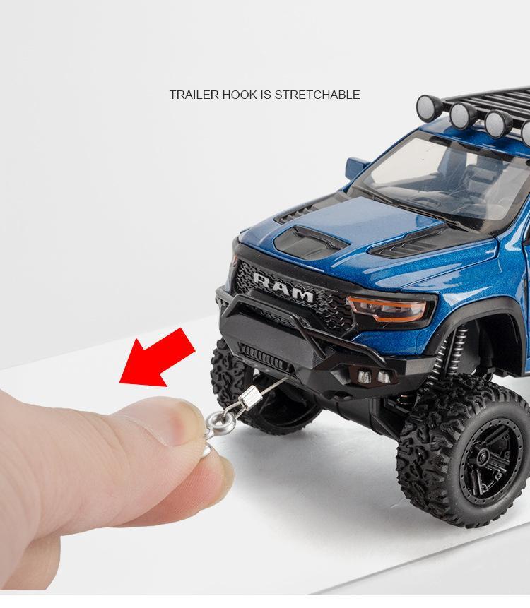 1:32 Dodge Ram 1500 Trx 6*6 Warlord Alloy Diecast Model Car with Sound & Light