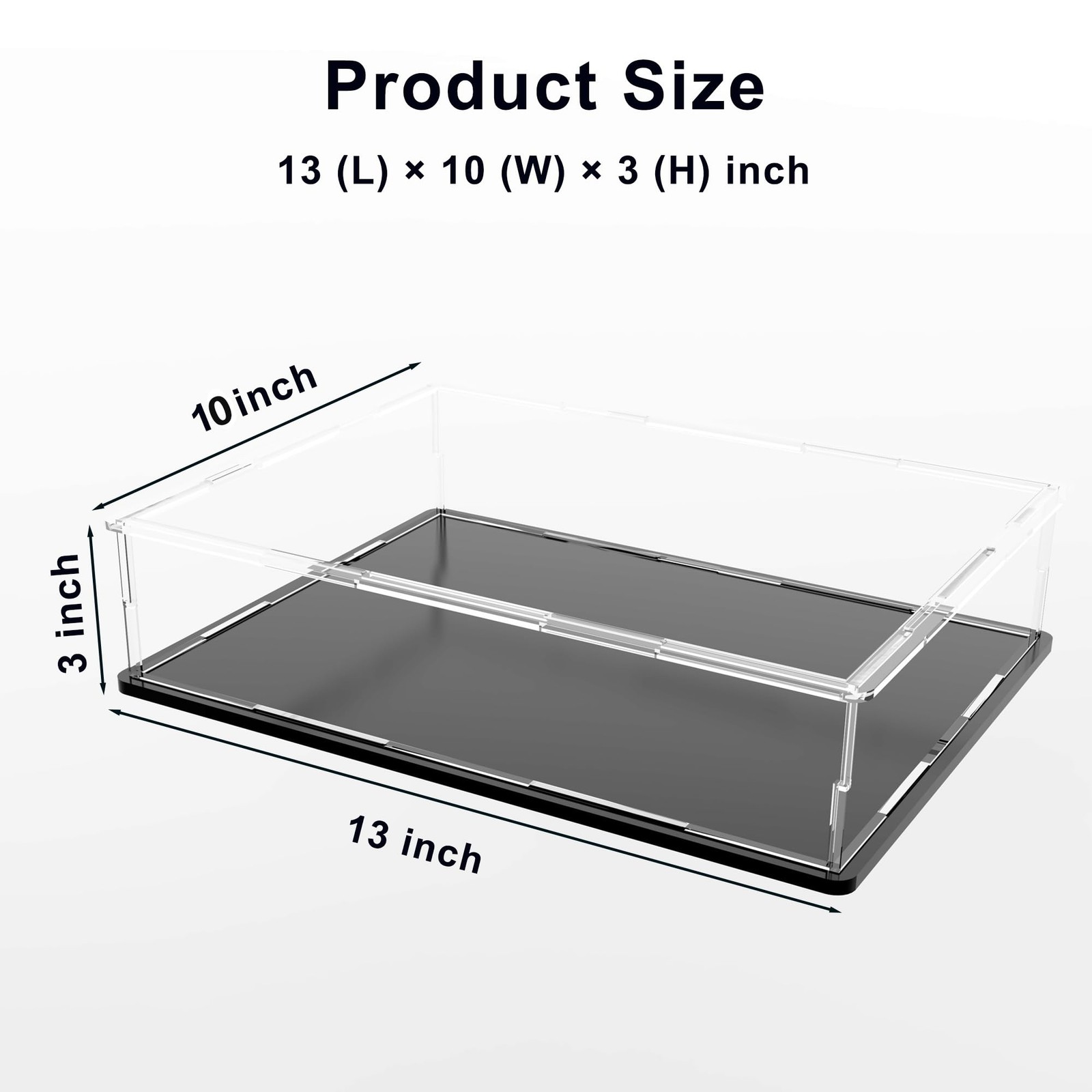 HOPEME Book Display Case Clear Protector 13×10×3 inch, Black and