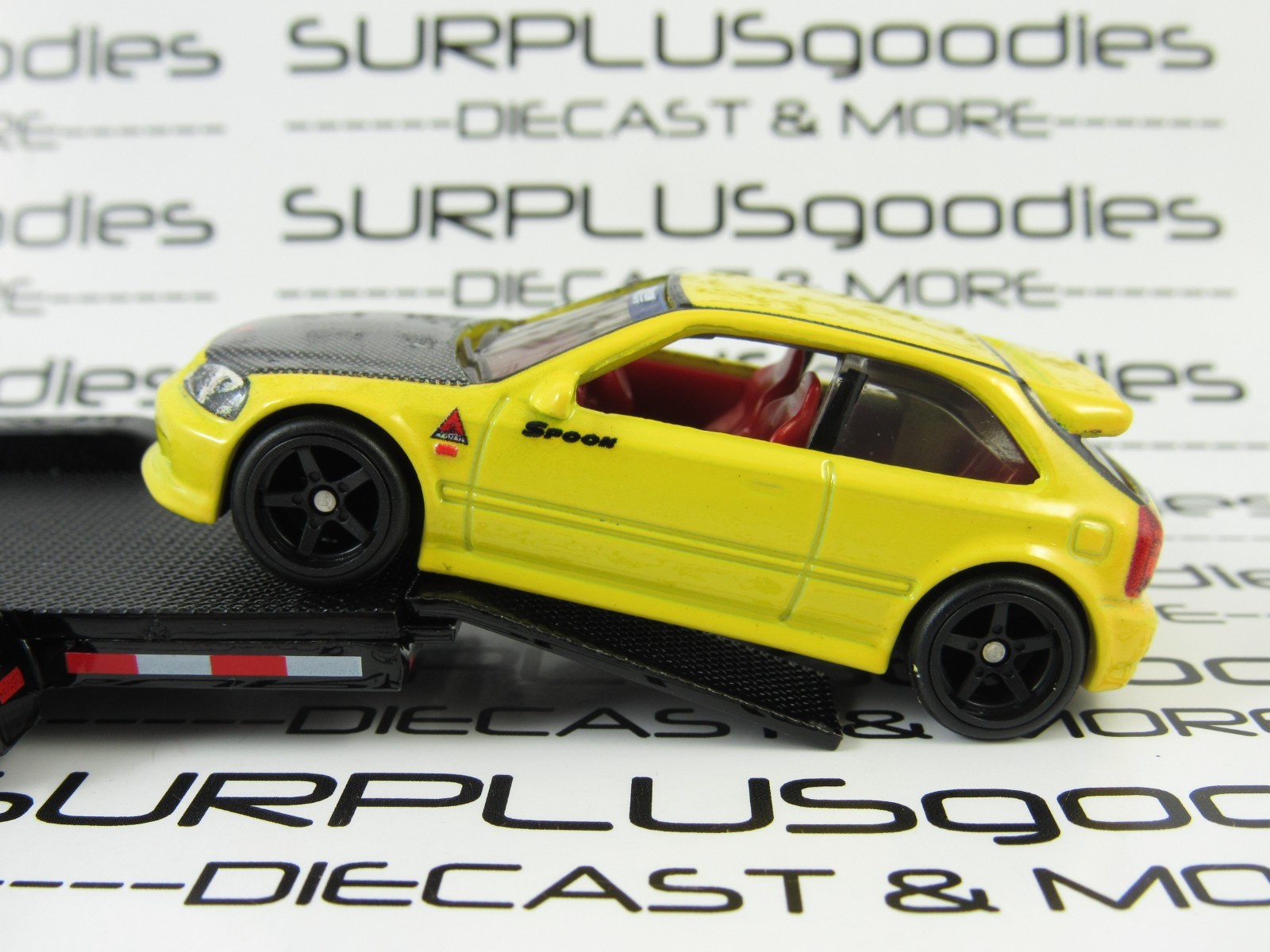 Hot Wheels LOOSE Track Day: Spoon Sports 1999 HONDA CIVIC Type-R (EK9) w/Trailer