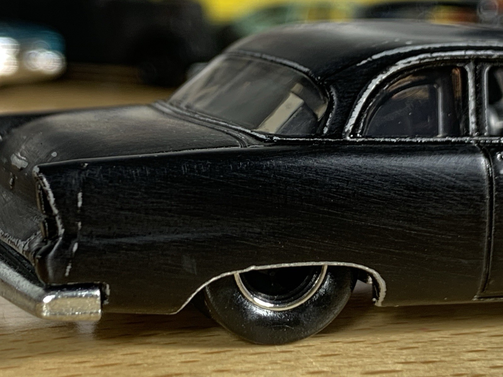 Hot Wheels Customized 1955 Plymouth Savoy Hot Rod Patina Matt Black Metal Base