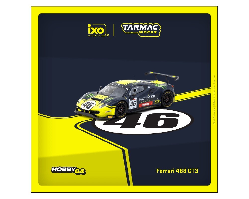 Tarmac Works Ferrari 488 GT3 Gulf 12 Hours 2019 Monster Energy 1/64