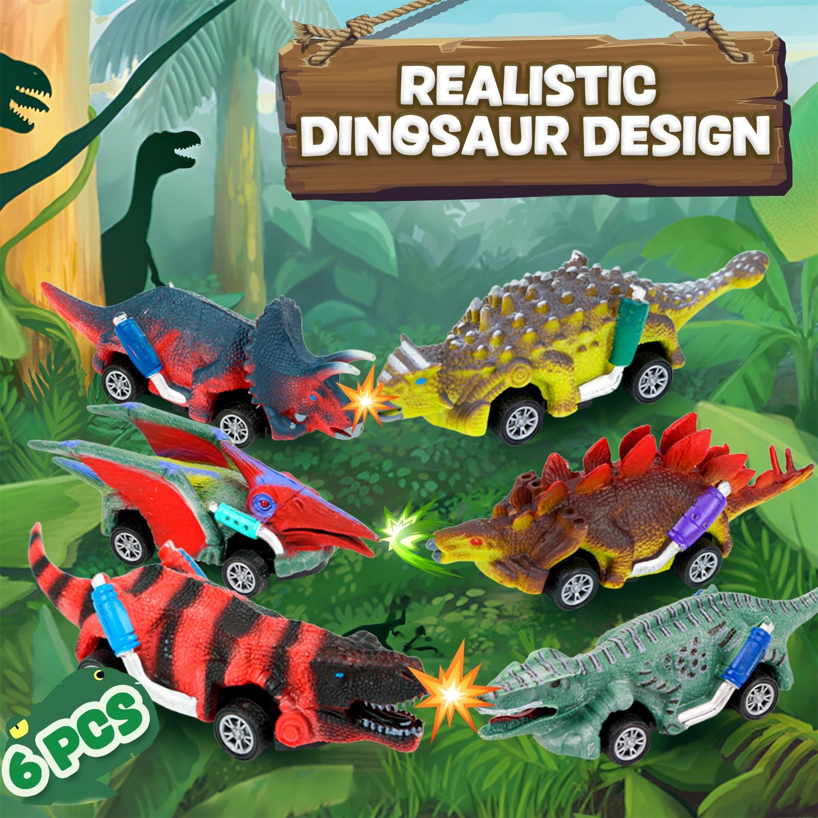 Educational Toys for 3 4 5 6 7 8 9yr Year Old Boys Birthday Gift Dinosaur Cars
