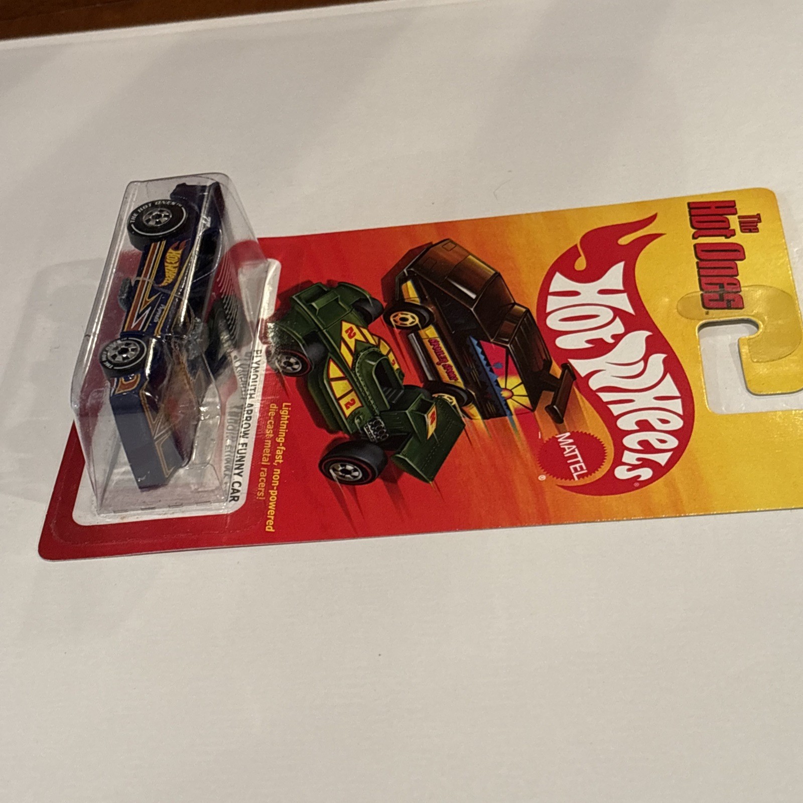 Hot Wheels The Hot Ones Chase Whiteline Plymouth Arrow Funny Car Blue 2011