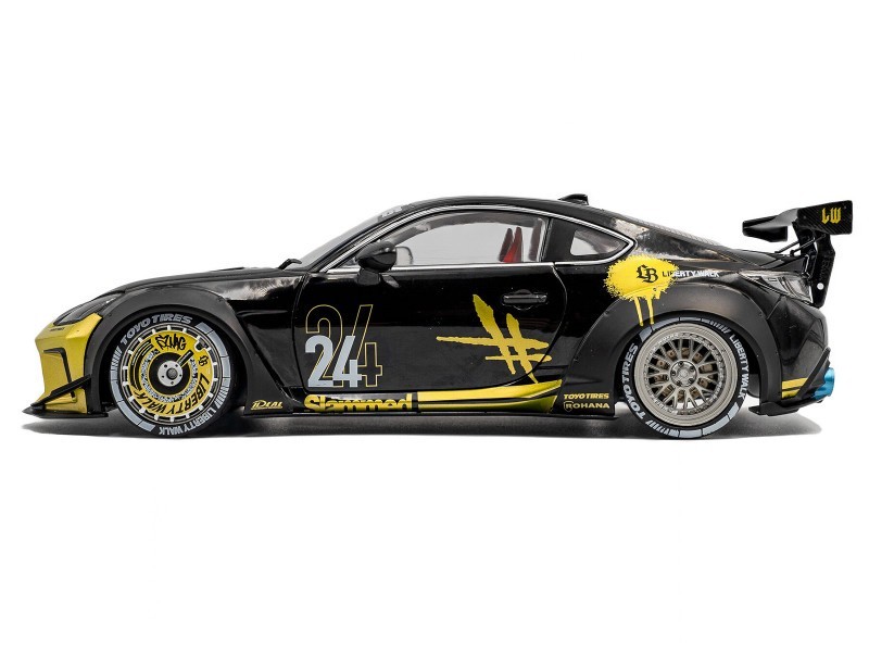 SOLIDO 2024 TOYOTA GR86 LIBERTY WALK LBWK BODY KIT #24 1/18 BLACK GOLD S1813603