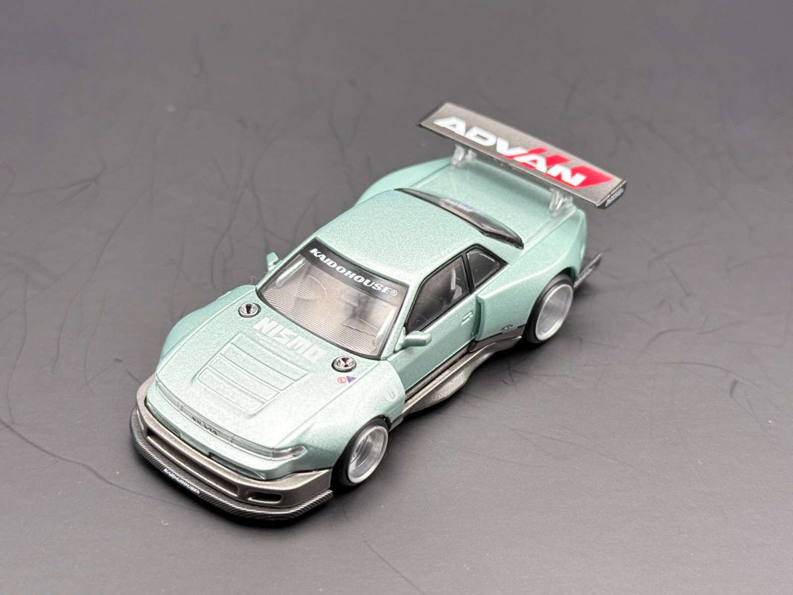 Kaido House x Mini GT Nissan Silvia S13R KAIDO WORKS V1 Sea Foam Green #232 1/64