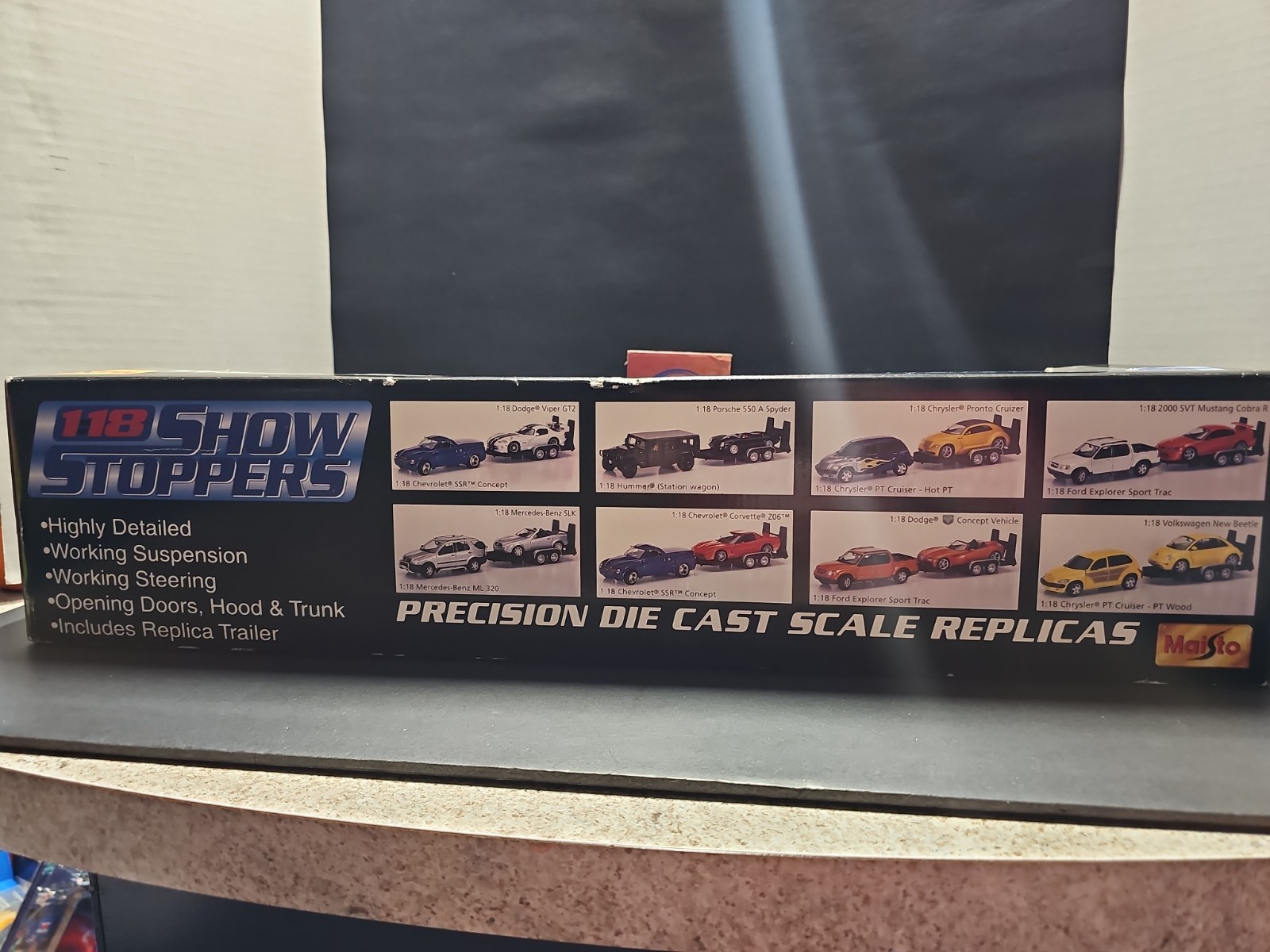 Vntg 2001 Maisto Show Stoppers Hummer H1 Wagon & Porsche 550A Spyder 1:18 Set