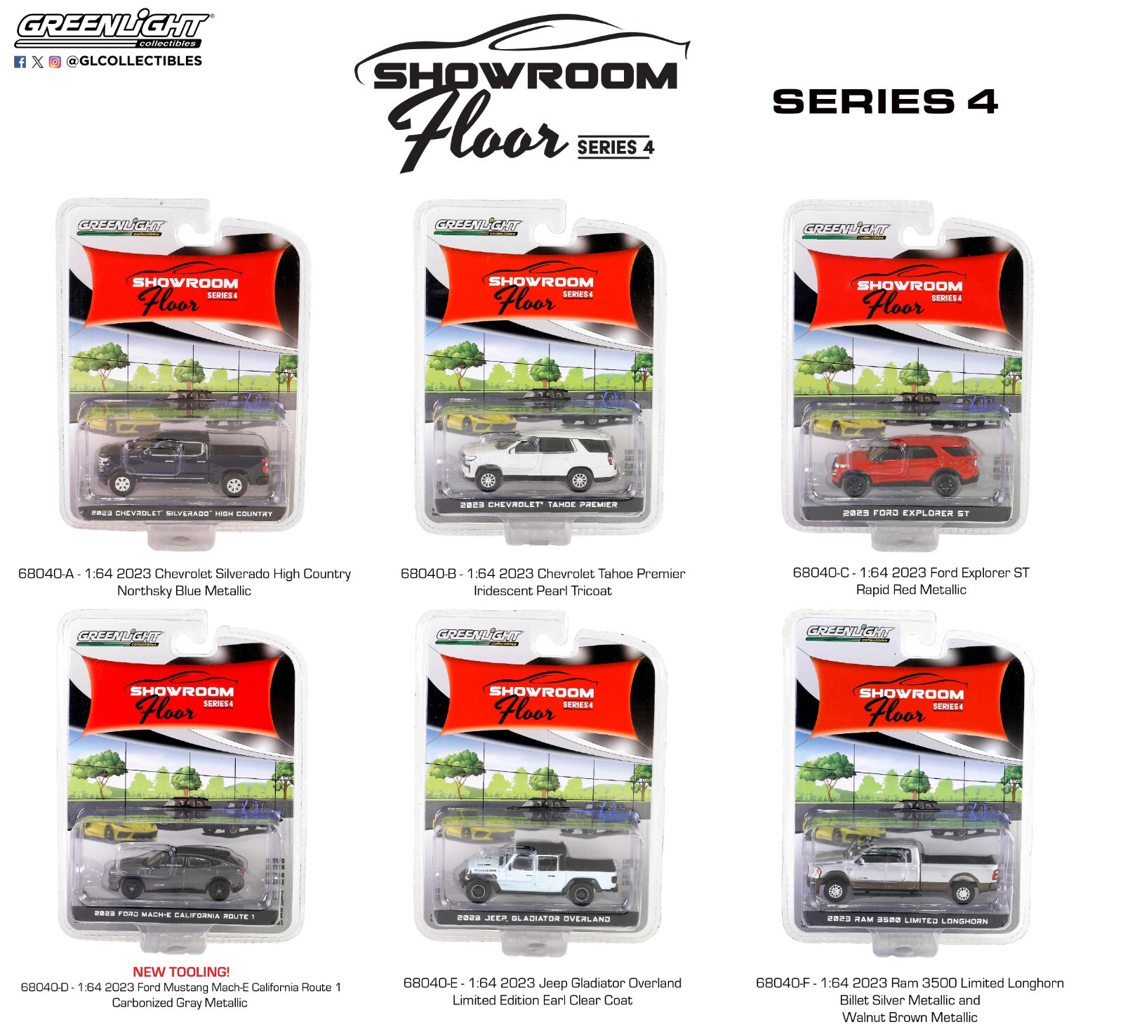 Greenlight 68040 Showroom Floor Series 4, Set of 6 1:64 Diecast Cars