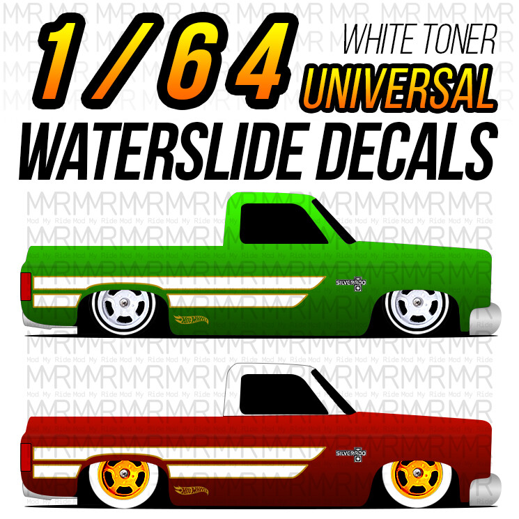 1/64 Scale ’83 SILVERADO NFTT C10 Custom White Toner Universal WaterSlide Decal