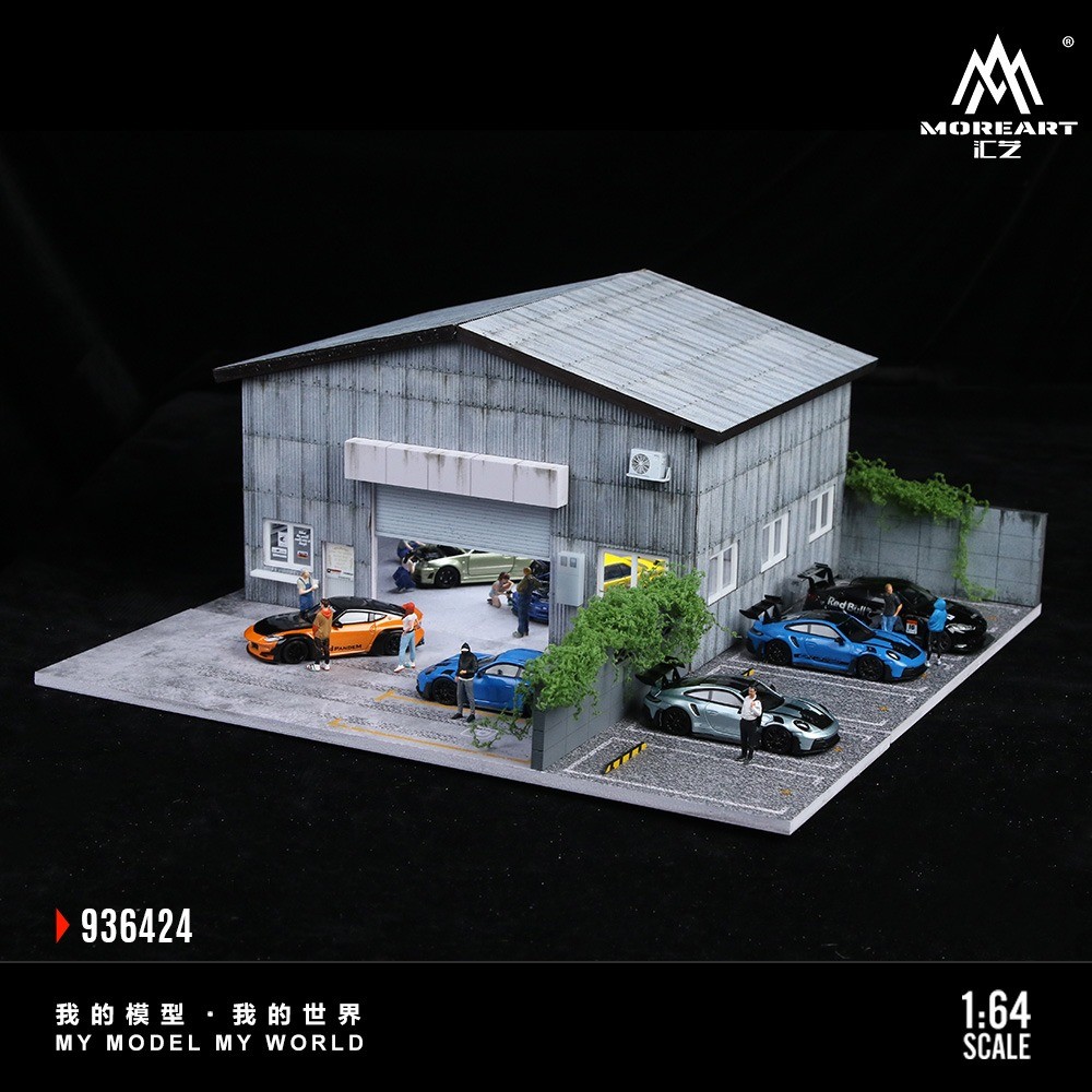 1/64 Scale Diorama Parting Lot Mode LED Lighting Car Display Case Scene Decor US