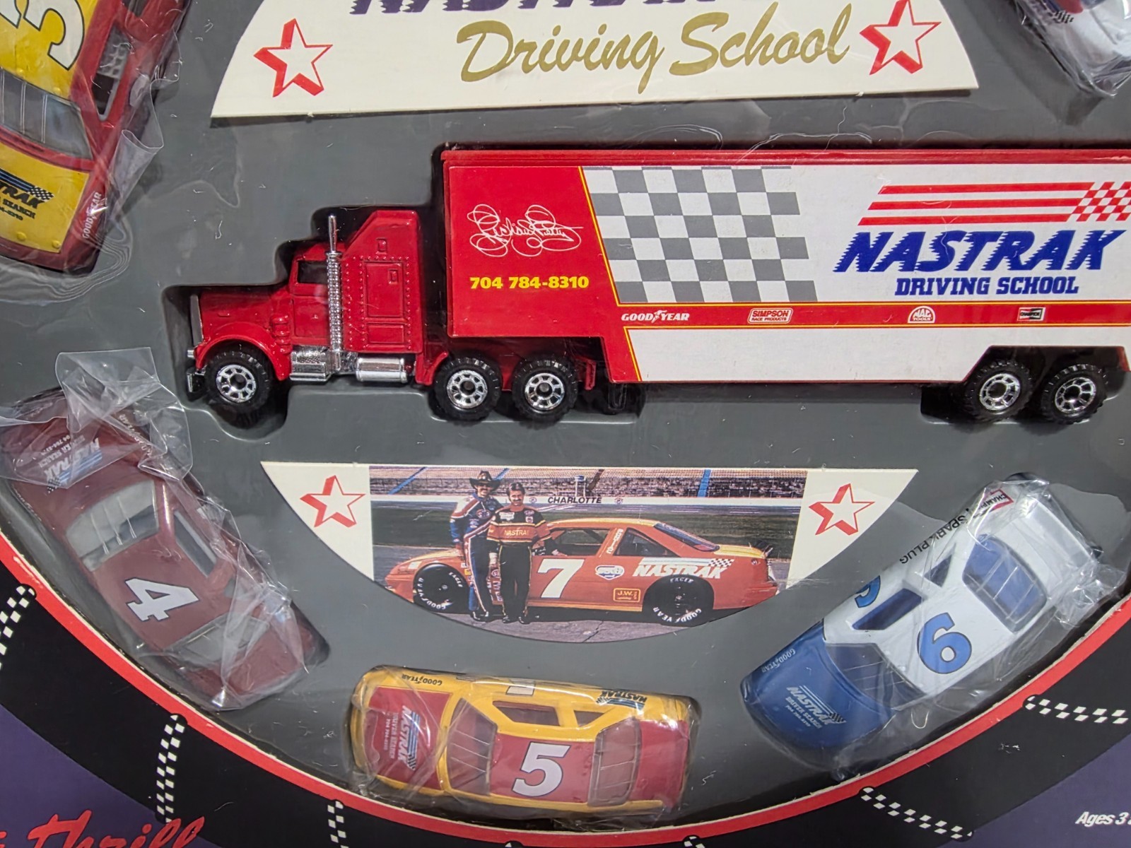 MATCHBOX RICHARD PETTY RODNEY COMBS NASTRAK DRIVING SCHOOL CAR SET 6 CAR 1 TRUCK