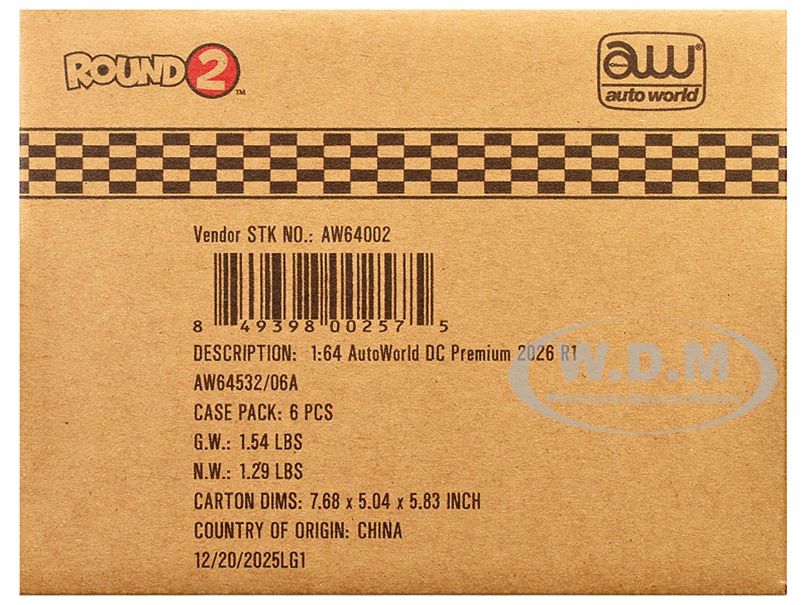AUTO WORLD PREMIUM 2026 RELEASE 1, 6 PC SET A 1/64 DIECAST BY AUTO WORLD 64532 A