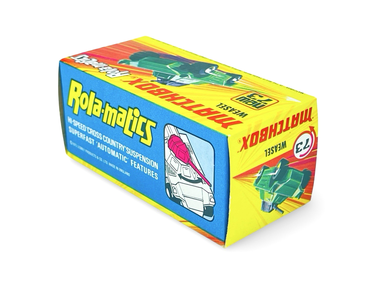 Matchbox Lesney Superfast MB73 Rola-matics Metallic Green Weasel w/I Box