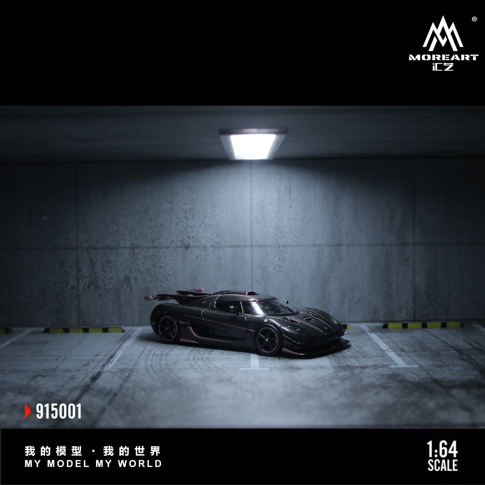 Diorama 1/64 Diecast Garage Model LED Underground Parking Lot Display Case Gift