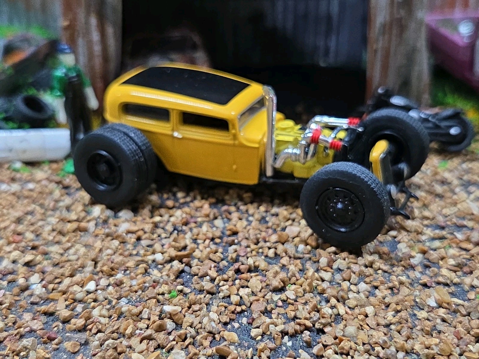 Custom 1:64 street Rat Rod lowered hot FORD chopped panel paddy wagon HotWheels