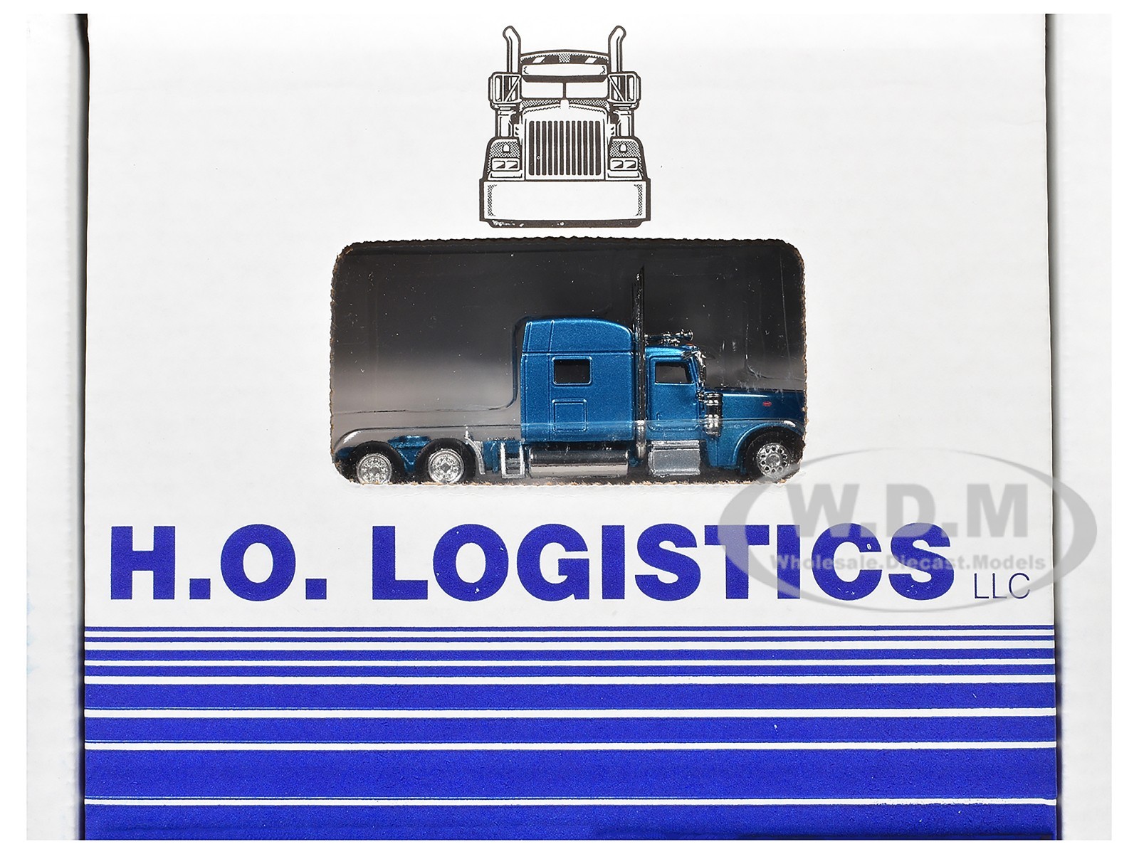 PETERBILT 389 TRUCK W/PNEUMATIC TANK TRAILER BLUE 1/87 HO LOGISTICS HL-38906-001