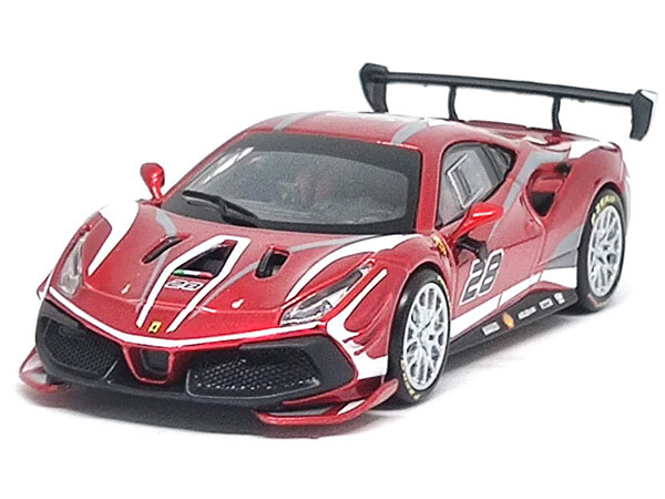 2020 FERRARI 488 CHALLENGE EVO #28 RED 1/43 DIECAST MODEL CAR BBURAGO 36309