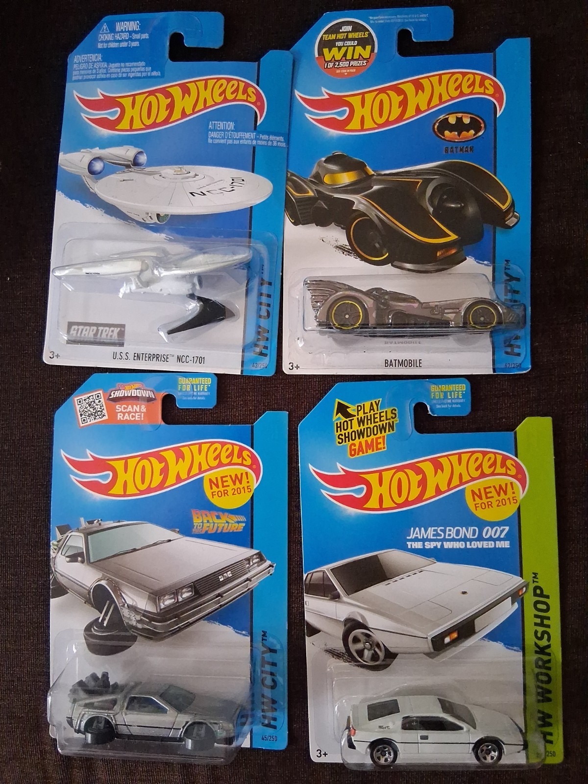 4.Hot Wheels 007, Back To The Future, The Enterprise, Batmobile.all 2013.
