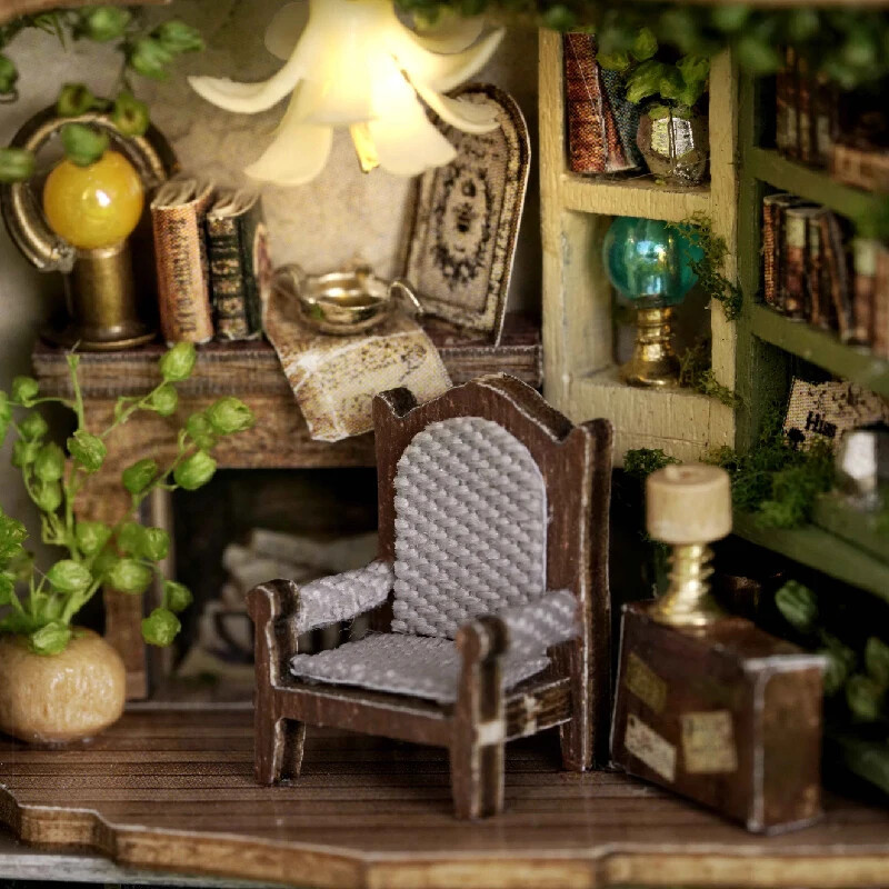 DIY Wooden Dollhouse Kit Furniture LED Lighting Wooden Building Model Gifts