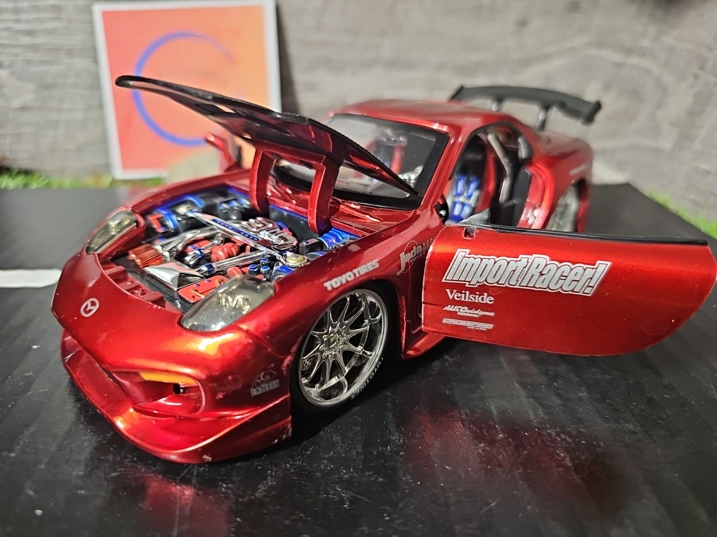 Jada Import Racer Rare Red Mazda RX-7 1:24 Scale Diecast Car NO BOX