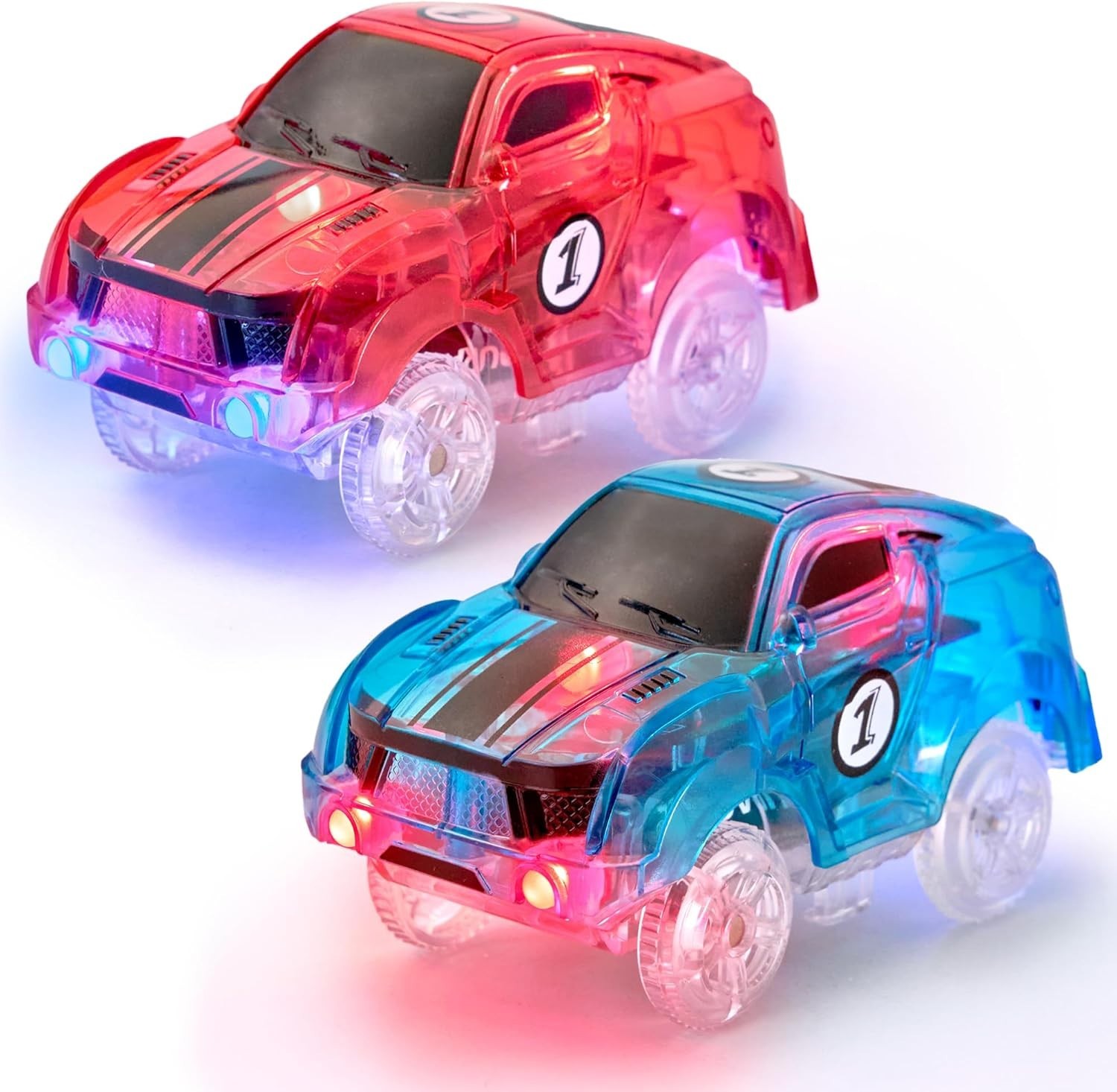 2-Pack Light-Up Racer Cars for Glow Tracks – Perfect Gift for Kids Aged 3-8