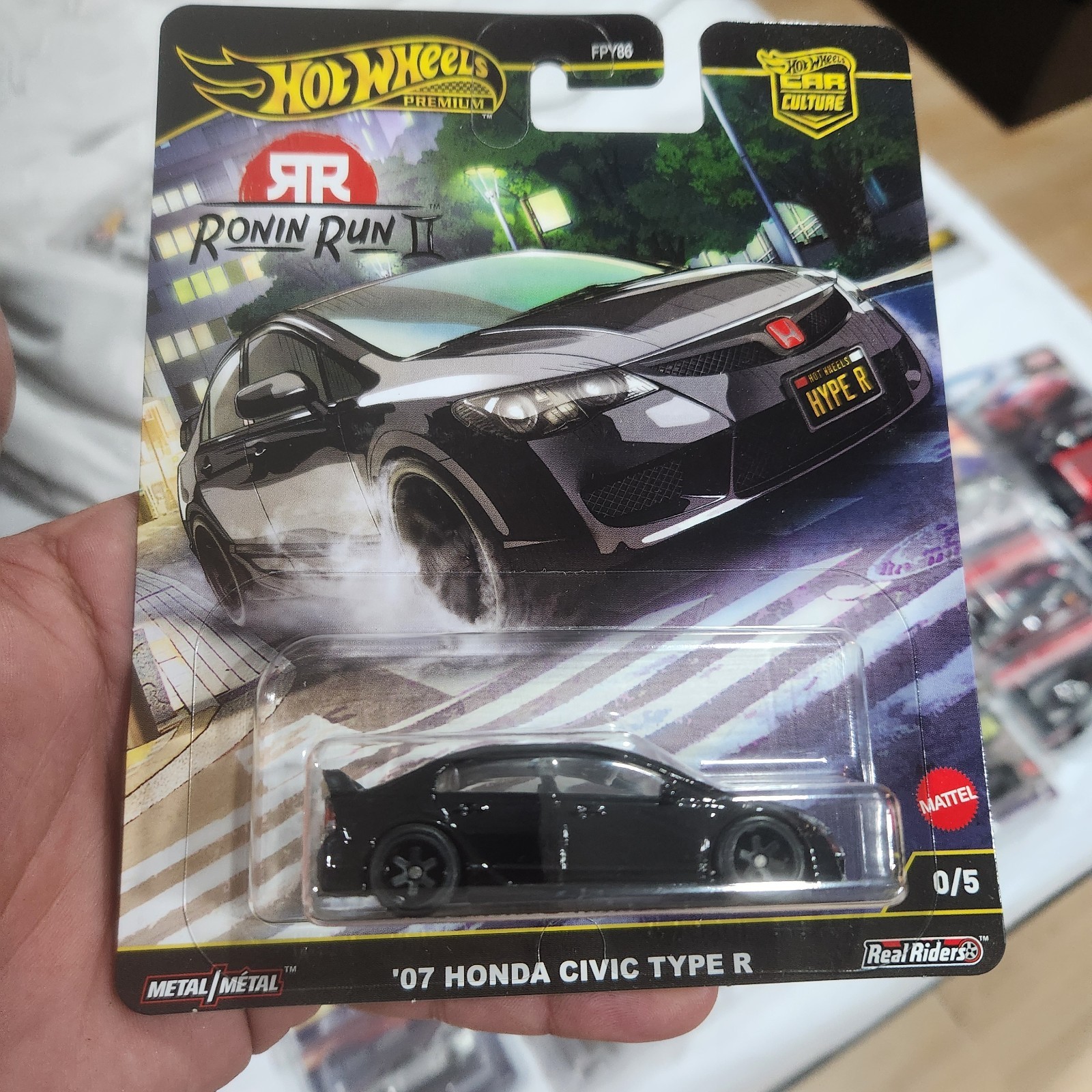 Hot Wheels Car Culture Ronin Run II ’07 Honda Civic Type R Black 0/5 Chase