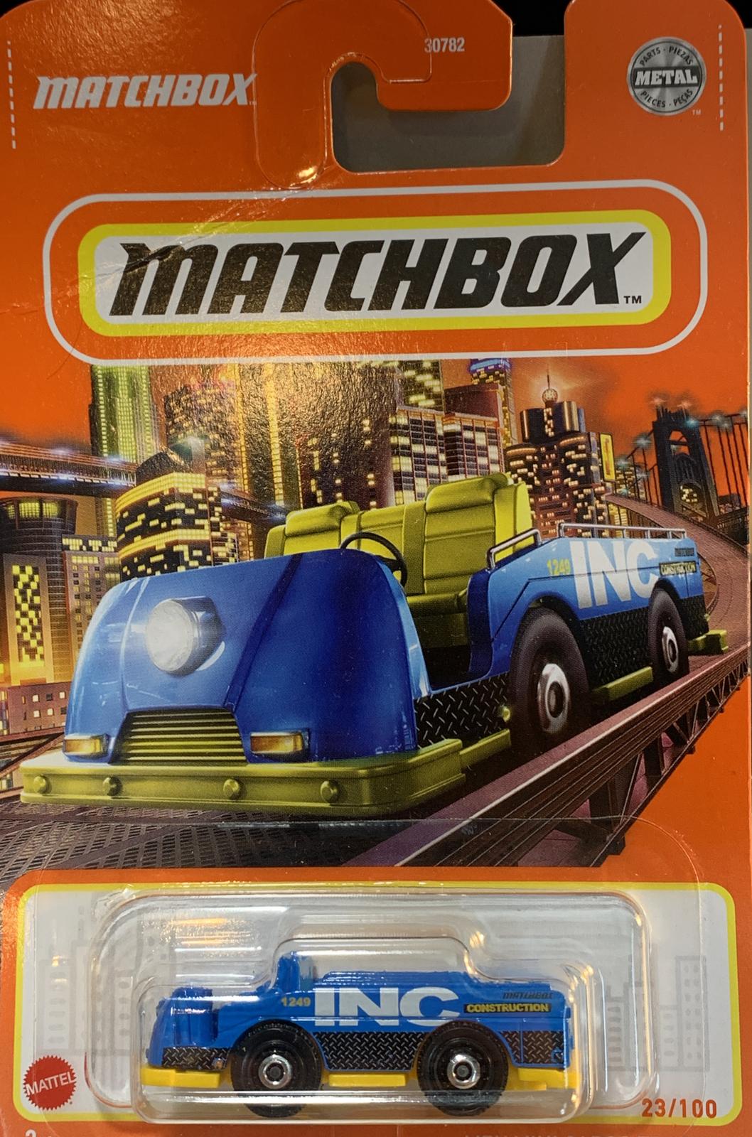 2022 Matchbox MBX Mini Cargo Truck™ INC Construction 23/100 Blue and Yellow