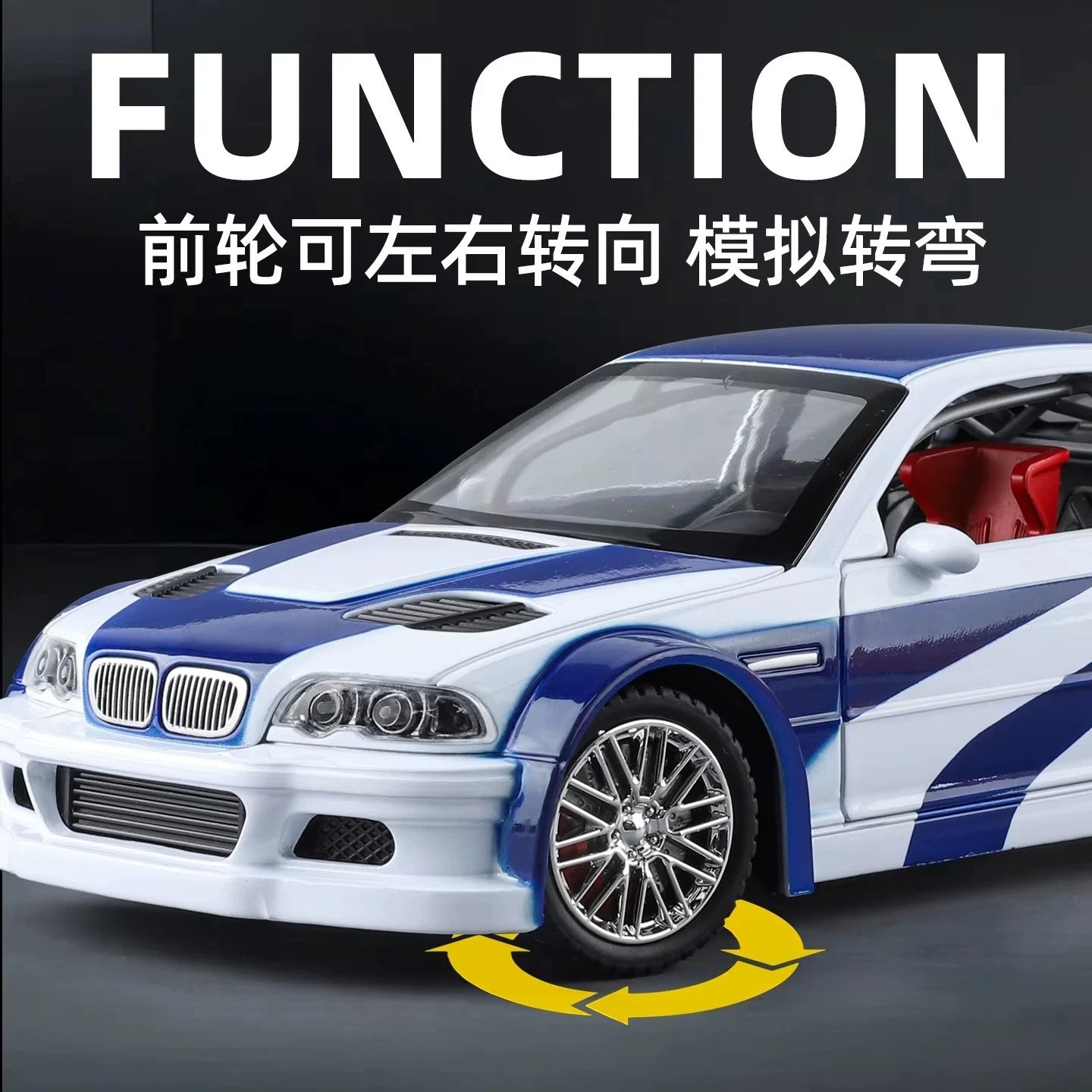 1:24 BMW M3 GTR E46 Diecast Model Car – Sports Muscle Car Collector Display