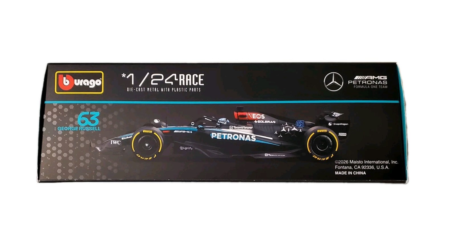 Bburago Premium 1:24 Formula 1 F1 Racing AMG Petronas #63 George Russell W15 🆕