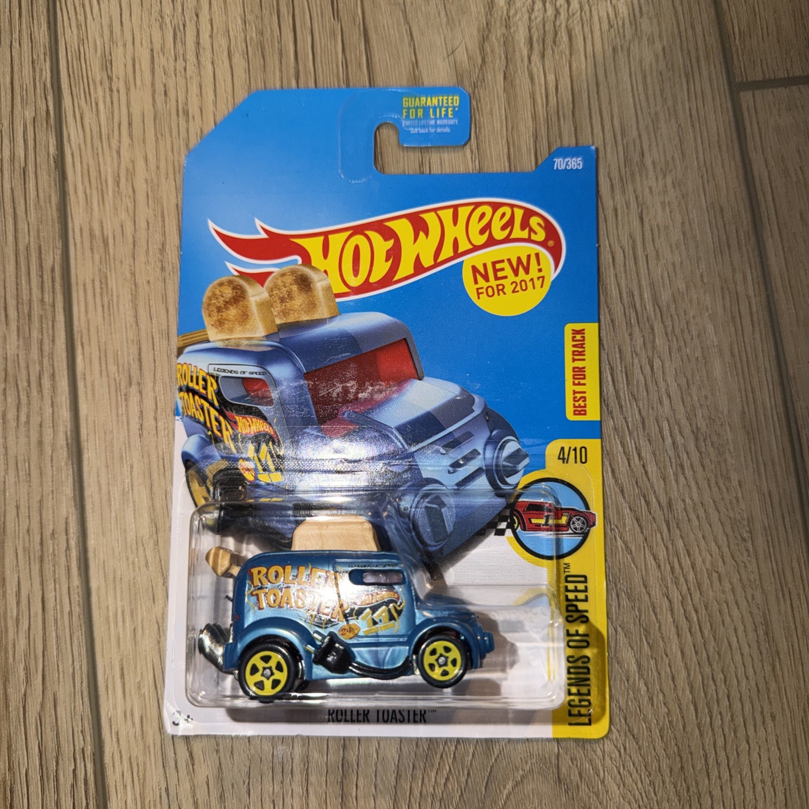 2017 Hot Wheels Track Stars Legends of Speed 4/10 “Roller Toaster” 70/365 Blue