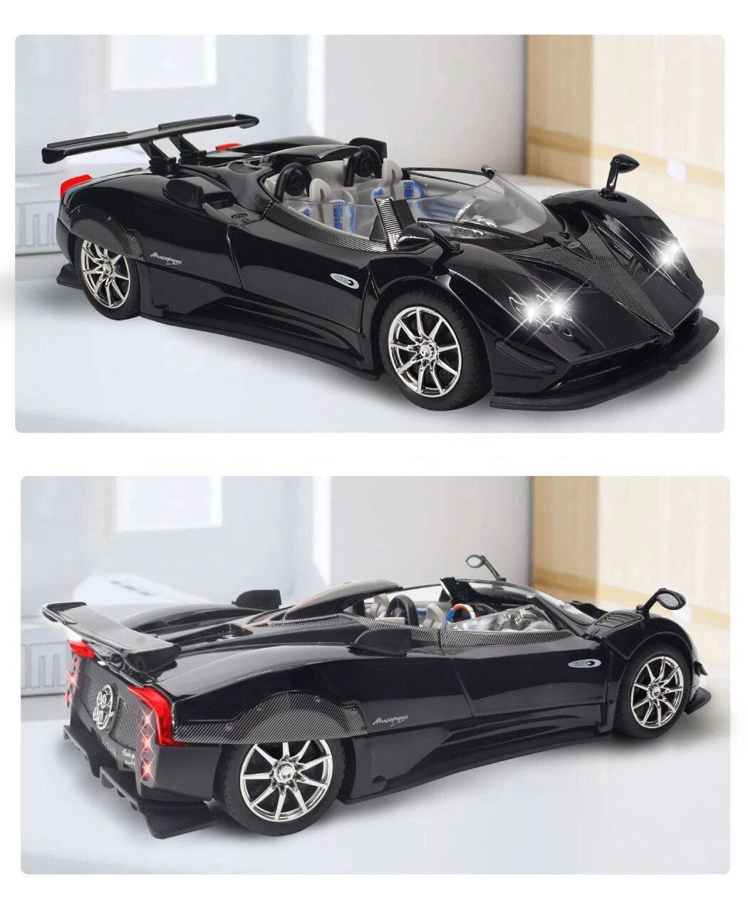 1:24 Pagani Zonda HP Barchetta Alloy Car Model Diecast Toy Vehicle Sound Light