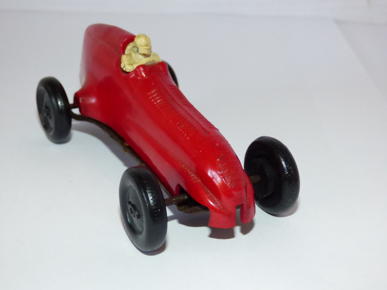 Maserati GP car wind-up elastic band powered red 110 mm long, plastic body