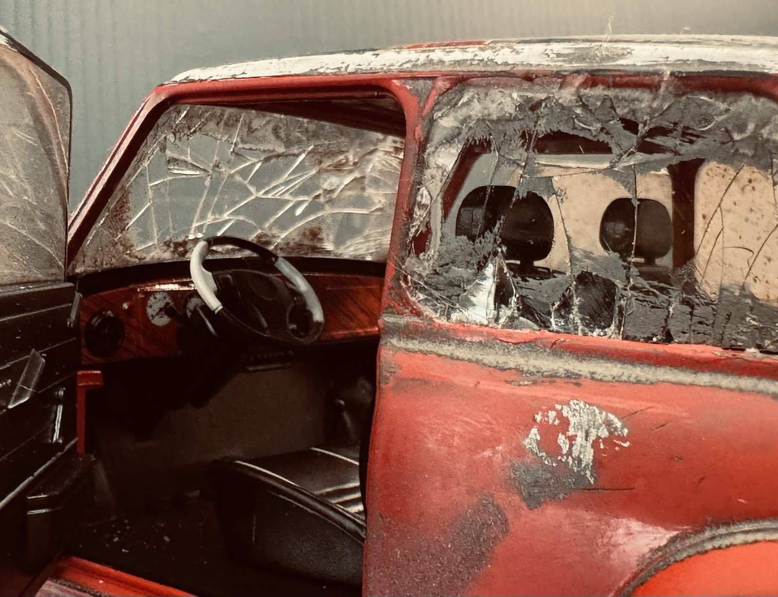 1971 Mini Cooper Wrecked Abandoned 1/18 Kodeblake Barn Find Diorama 1 Of 1 🔥