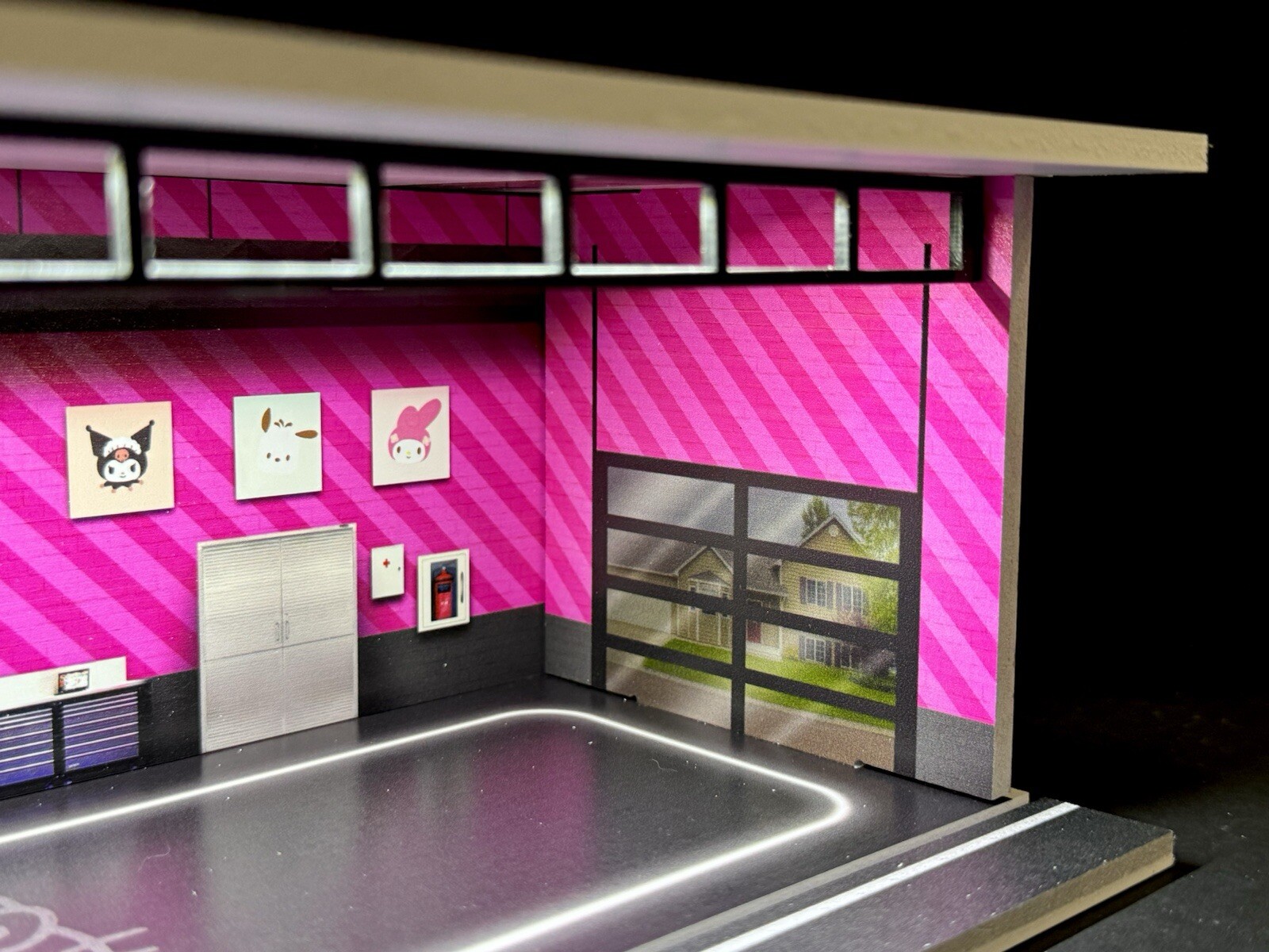 Hello Kitty V2 Theme FOR Hot Wheels 1:64 Model Diorama Garage LED Lighting!