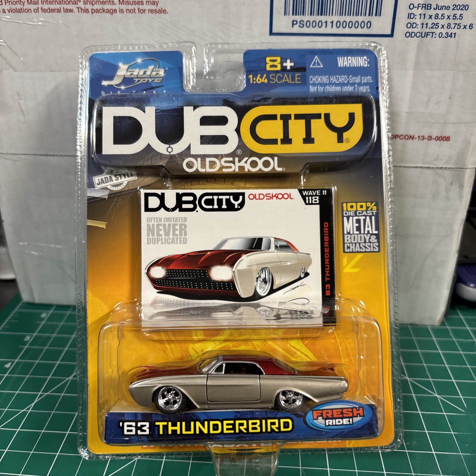 Jada 63 1963 Ford Thunderbird T-Bird Dub City Old Skool Rick Dore Car Red/Champa