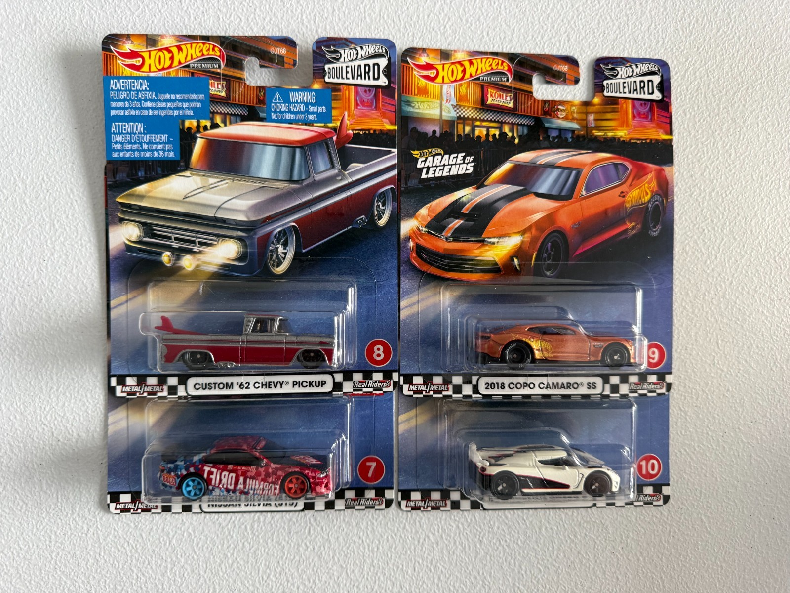 Hot Wheels Premium Boulevard #7 – 8 – 9 – 10 Chevy Pickup/Silvia S1 Lot of 4 BK7