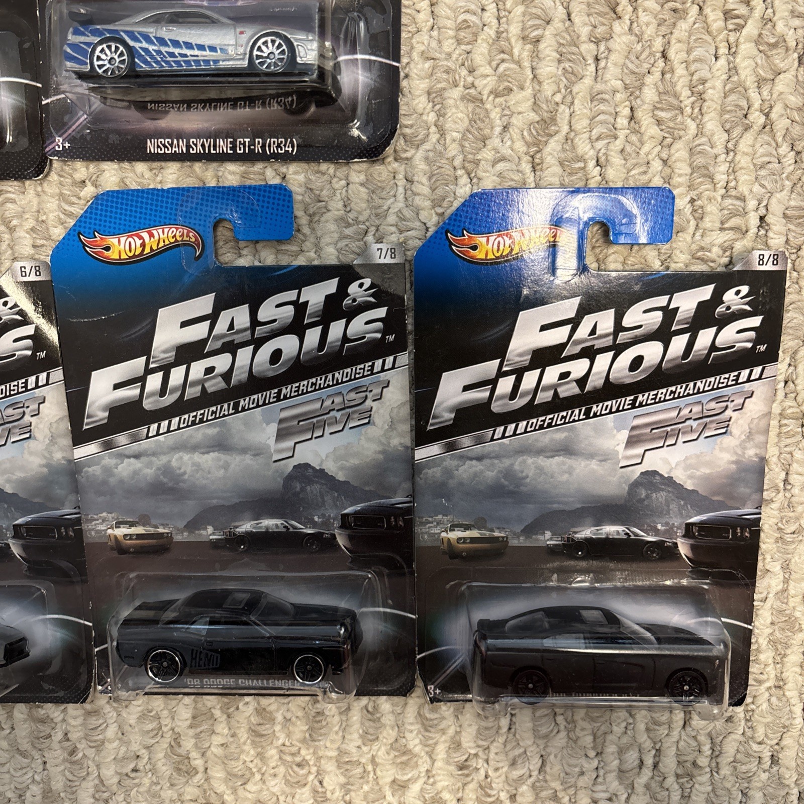 HOT WHEELS 2012 FAST & FURIOUS 7 CARS OUT OF 8 SET TOYOTA DODGE NISSAN FORD NEW