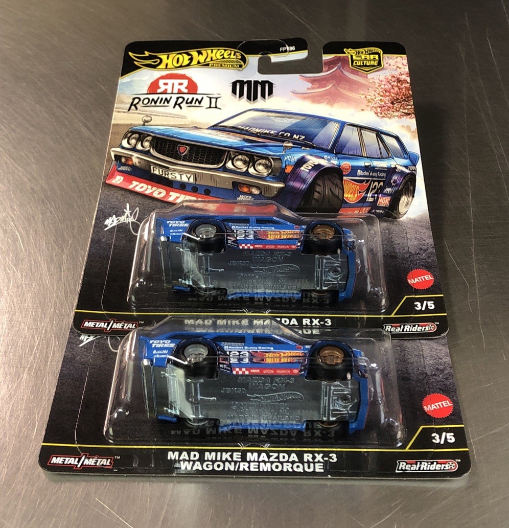 HOT WHEELS RONIN RUN 2 CAR CULTURE MAD MIKE MAZDA RX-3 WAGON/REMORQUE ( LOT OF 2