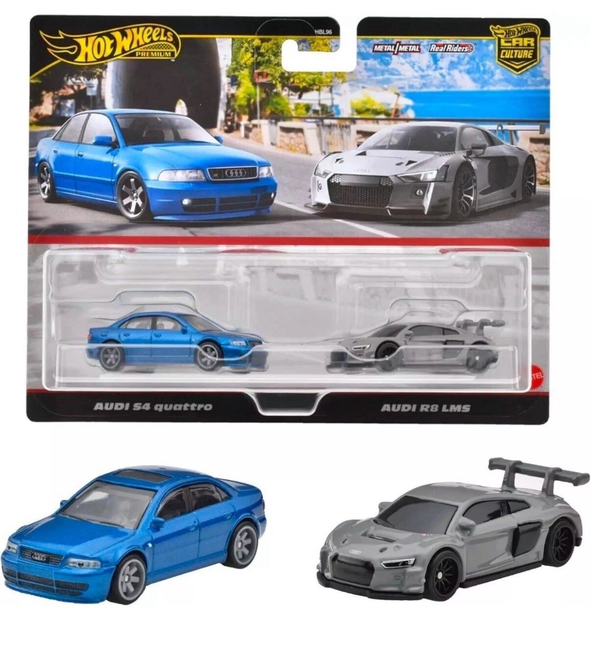 Hot Wheels Audi S4 Quattro & Audi R8 LMS Car Culture Premium 2-Car Set
